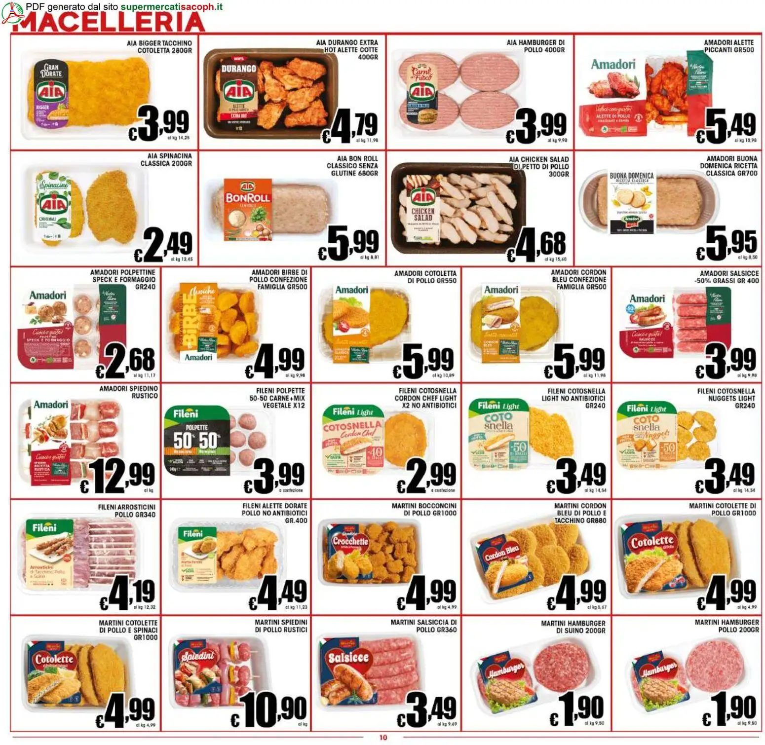 Volantino Sacoph del 25.02.2026 | Pagina: 10 | Prodotti: Petto di Pollo, The, Rustici, Spiedini