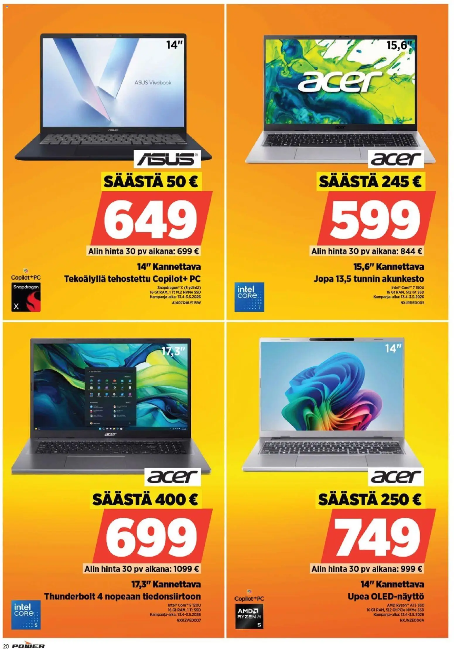 Power tarjoukset – voimassa 13.04.2026 alkaen | Sivu: 20 | Tuotteet: PC