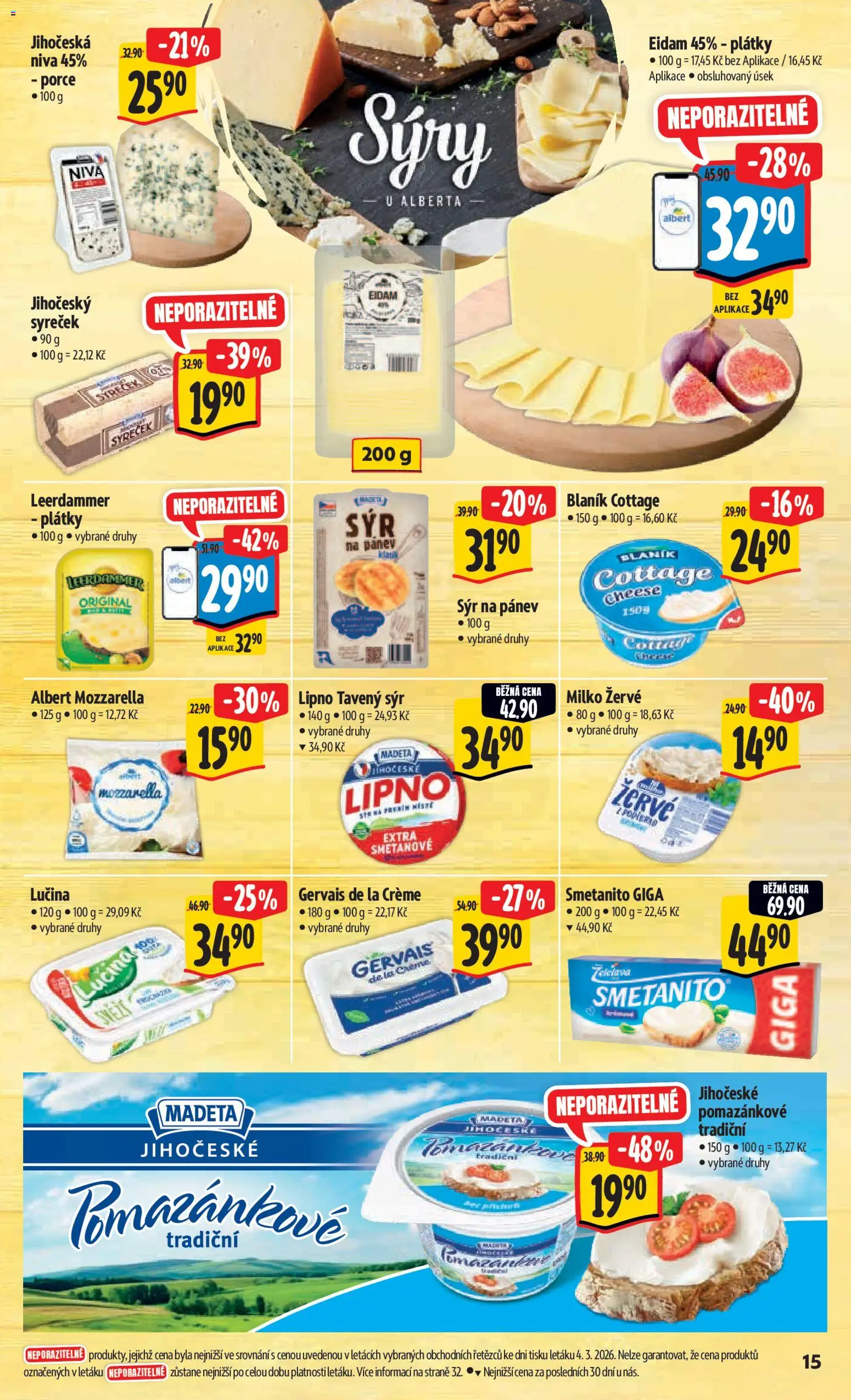 Albert leták - Hypermarket od 11.03.2026 | Strana: 23 | Produkty: Tavený sýr, Sýr, Sýr na pánev, Sýry