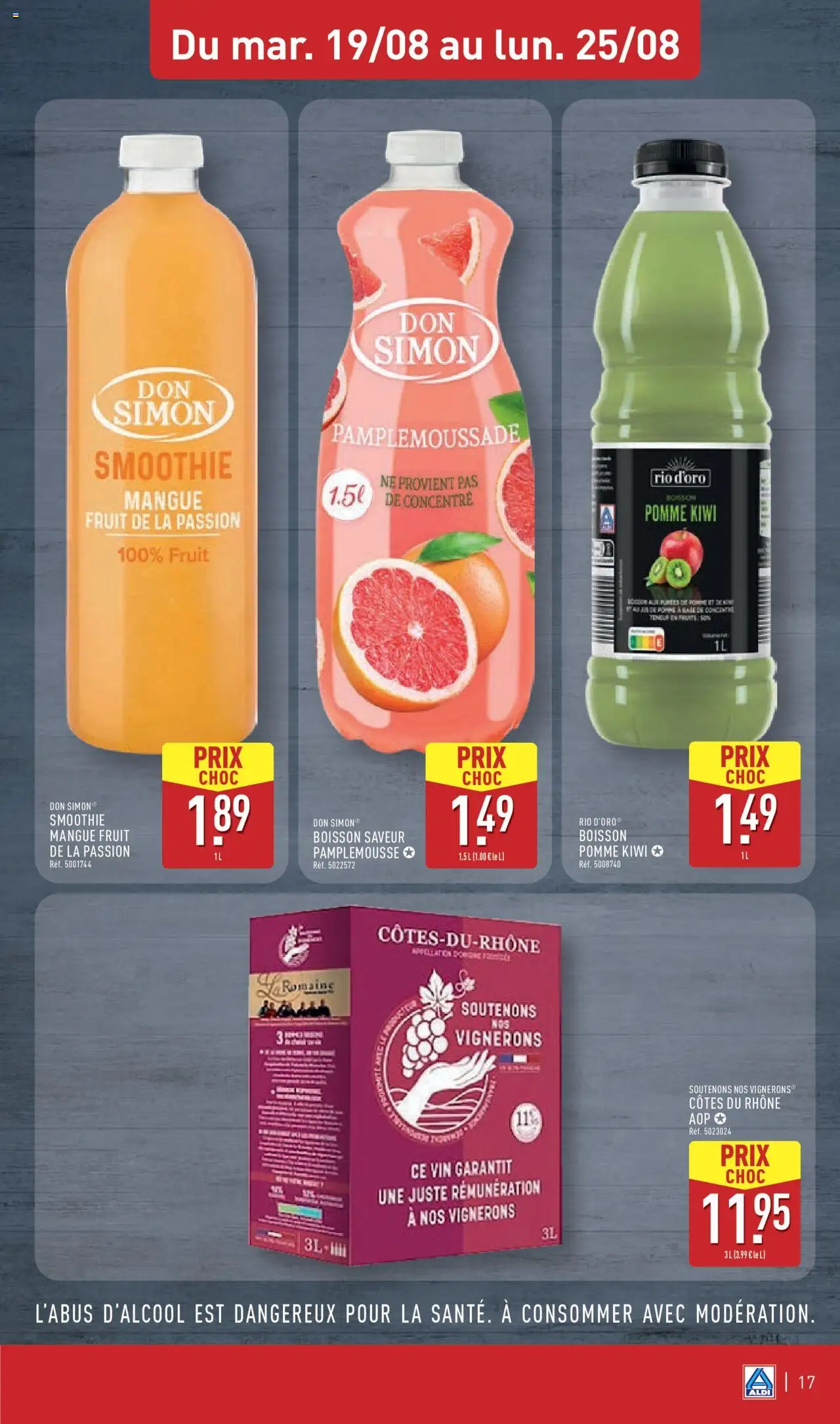  | Page: 19 | Produits: Fruit de la passion, Pamplemousse, Pomme, Kiwi