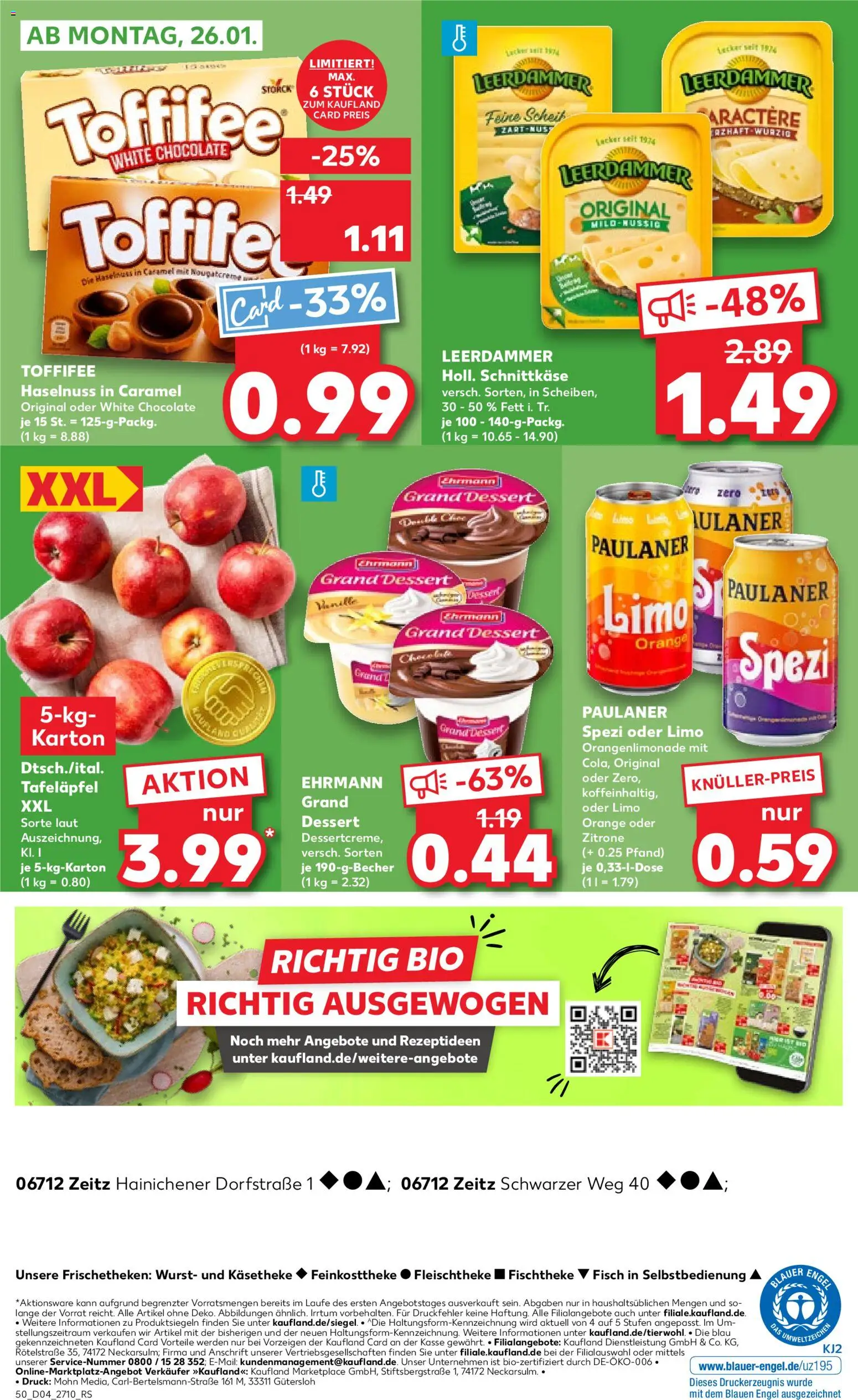 Kaufland prospekt Zeitz	 – gültig ab 22.01.2026 | Seite: 50 | Produkte: Paulaner spezi, Zitrone, Wurst, Toffifee