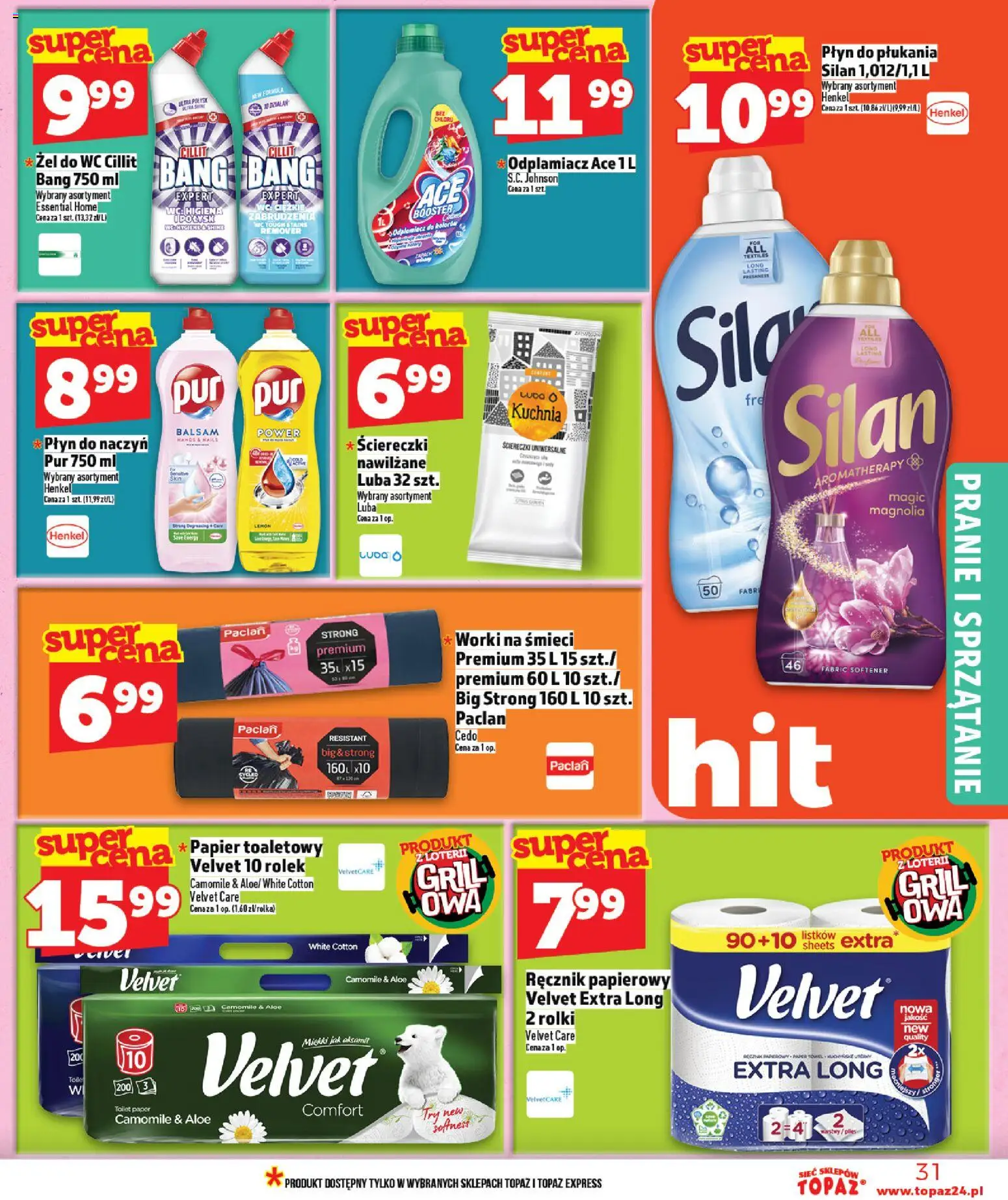 Topaz gazetka - Ceny małe na stałe od 30.04.2026 | Strona: 31 | Produkty: Papier toaletowy, Rolki, Grill, Ręcznik papierowy