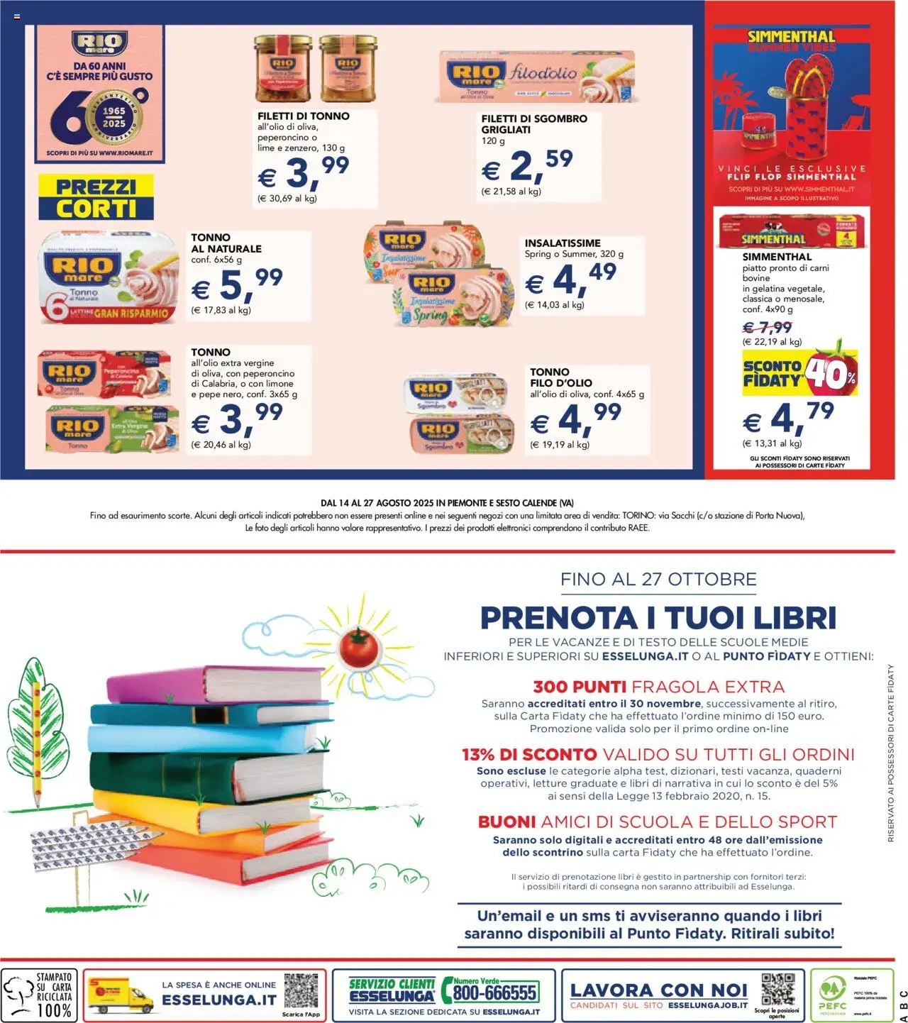 Volantino Esselunga S del 14.08.2025 | Pagina: 24 | Prodotti: Pepe, Peperoncino, Tonno, Piatto