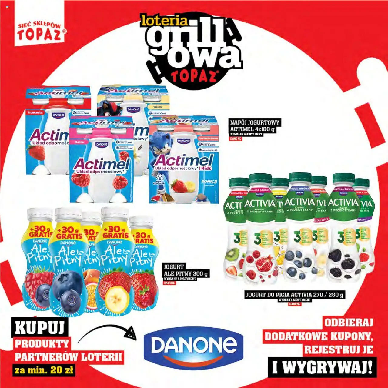 Topaz Gazetka - Katalog produktów Loteria Grillowa od 25.04.2025 | Strona: 14 | Produkty: Malina, Lodówka, Jogurt