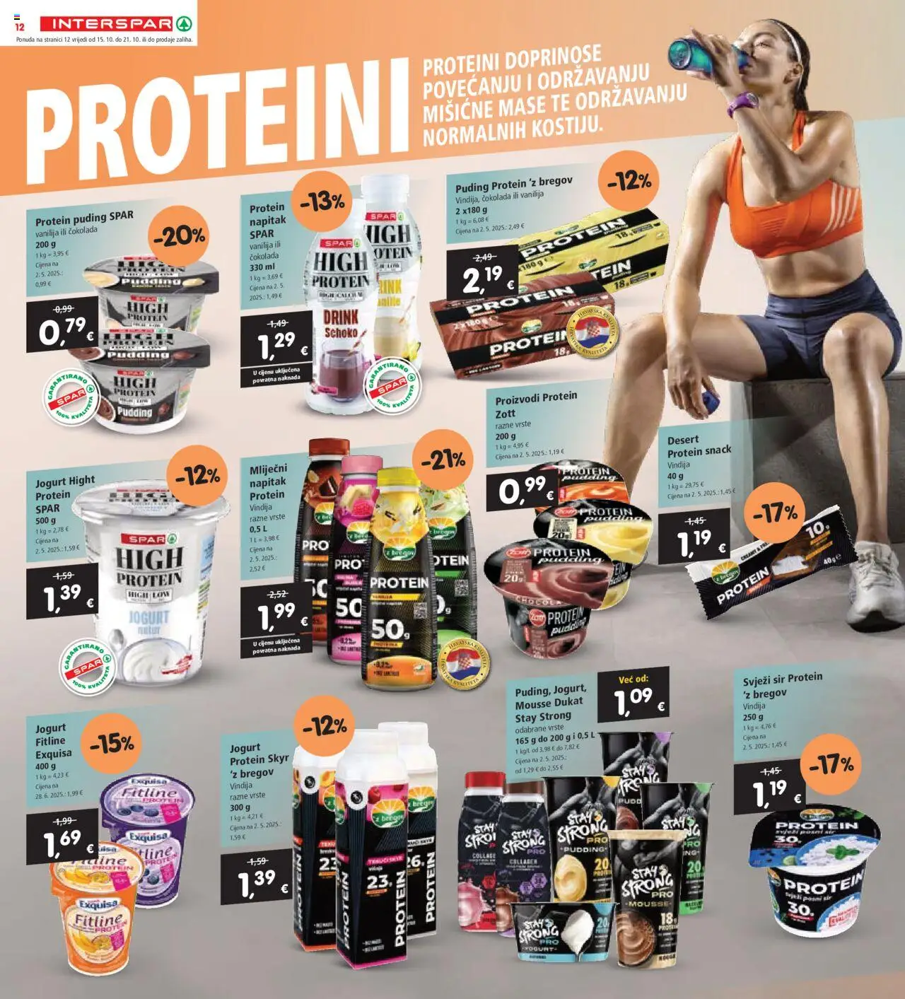 Interspar katalog | vrijedi od 15.10.2025 | Stranica: 14 | Proizvodi: Protein puding, Jogurt, Čokolada, Svježi sir
