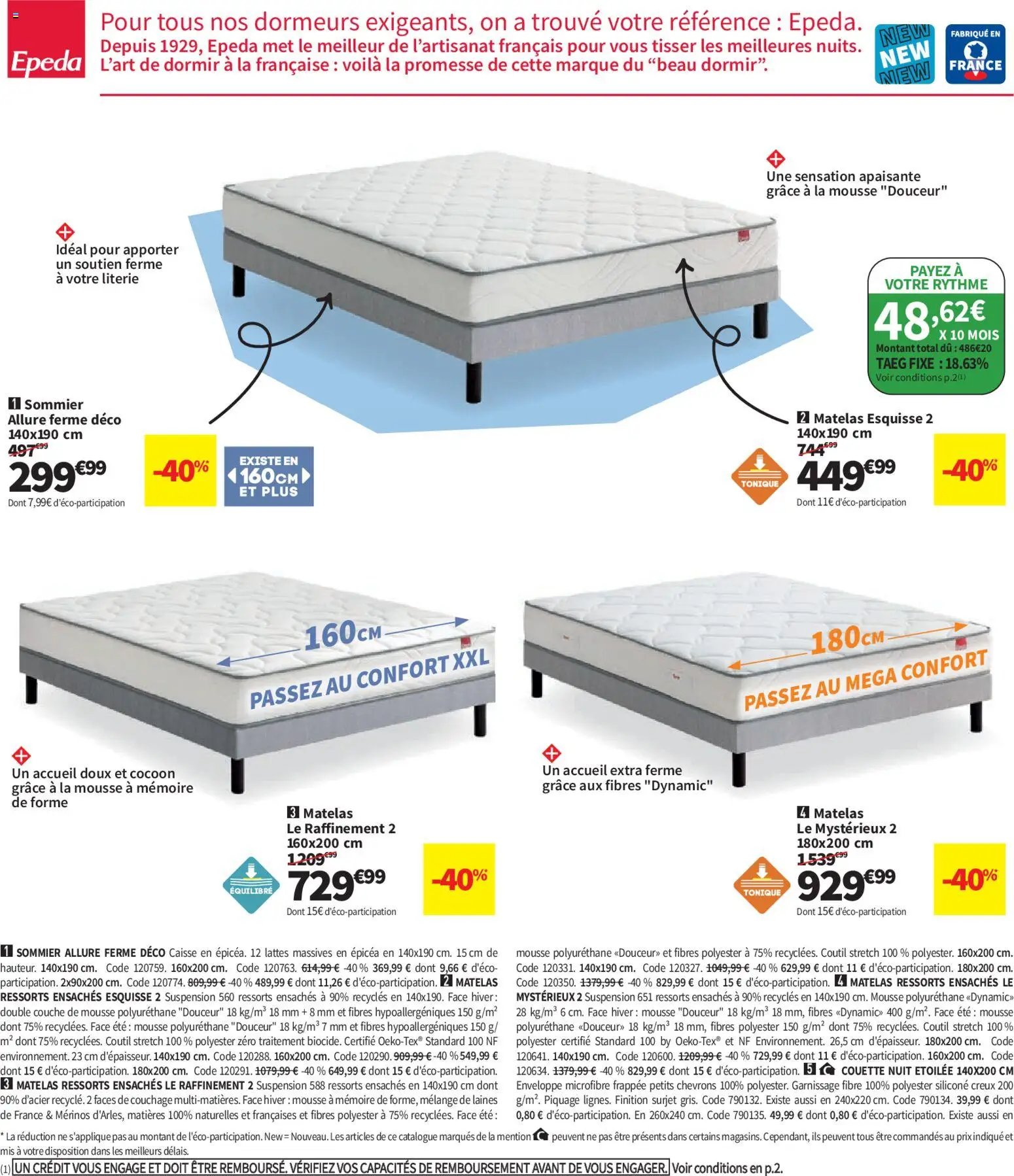 {H1} | Page: 30 | Produits: Mousse, Tonique, Matelas, Couette