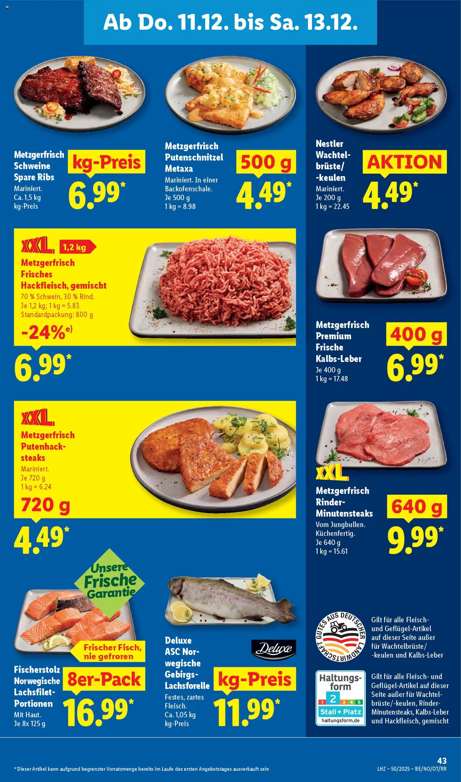 Lidl Prospekt Krefeld – gültig ab 08.12.2025 | Seite: 63 | Produkte: Spare ribs, Metaxa, Kalbsleber, Putenschnitzel