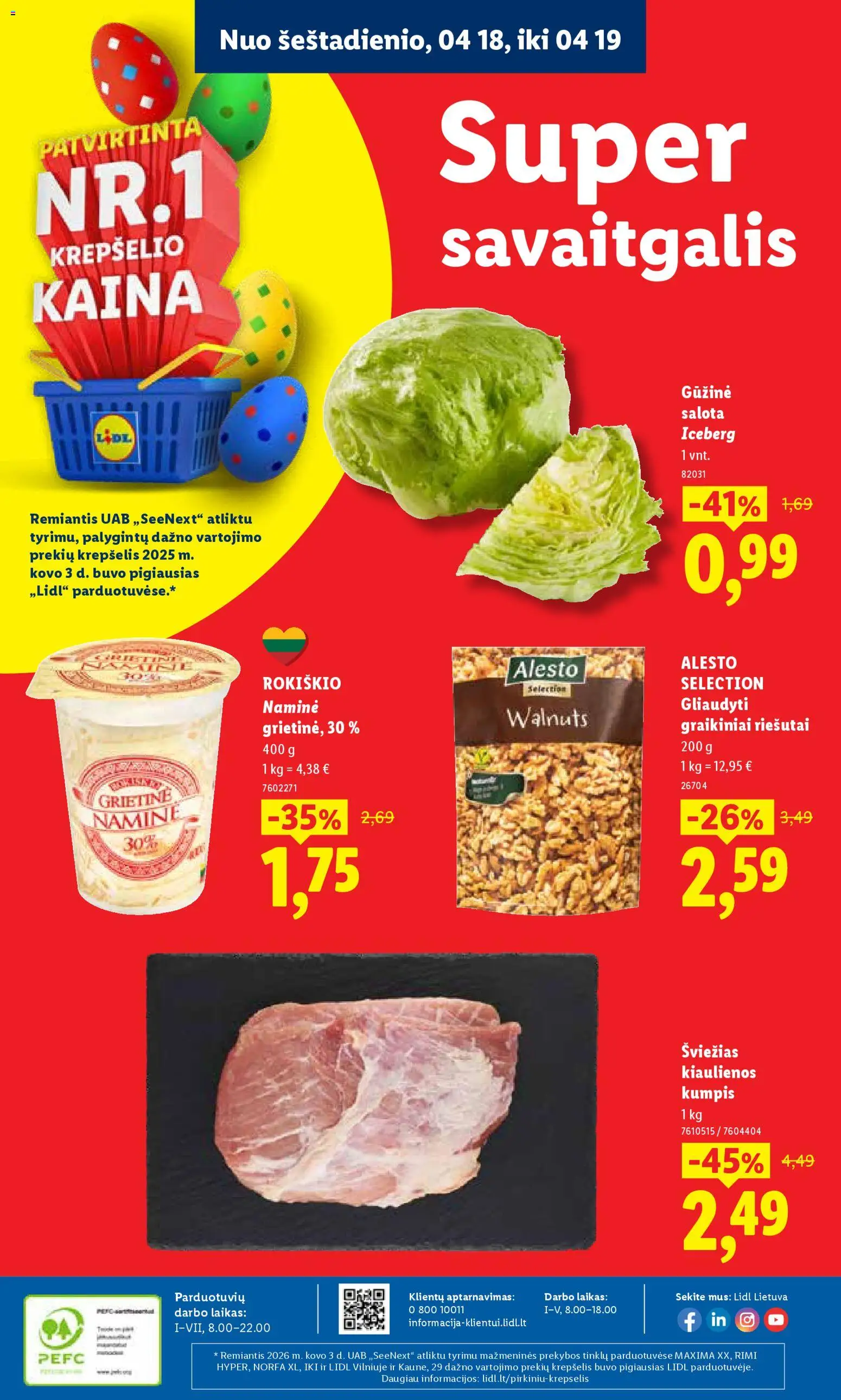 LIDL akcijos nuo 13.04.2026 | Puslapis: 44 | Prekių: Riešutai, Salota, Krepšelis, Grietinė