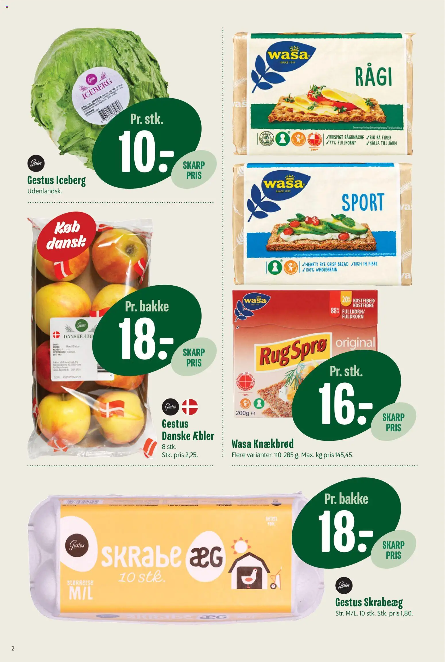 Min Købmand tilbudsavis – gyldig fra 23.01.2026 | Side: 2 | Produkter: Æg, Æbler, Knækbrød