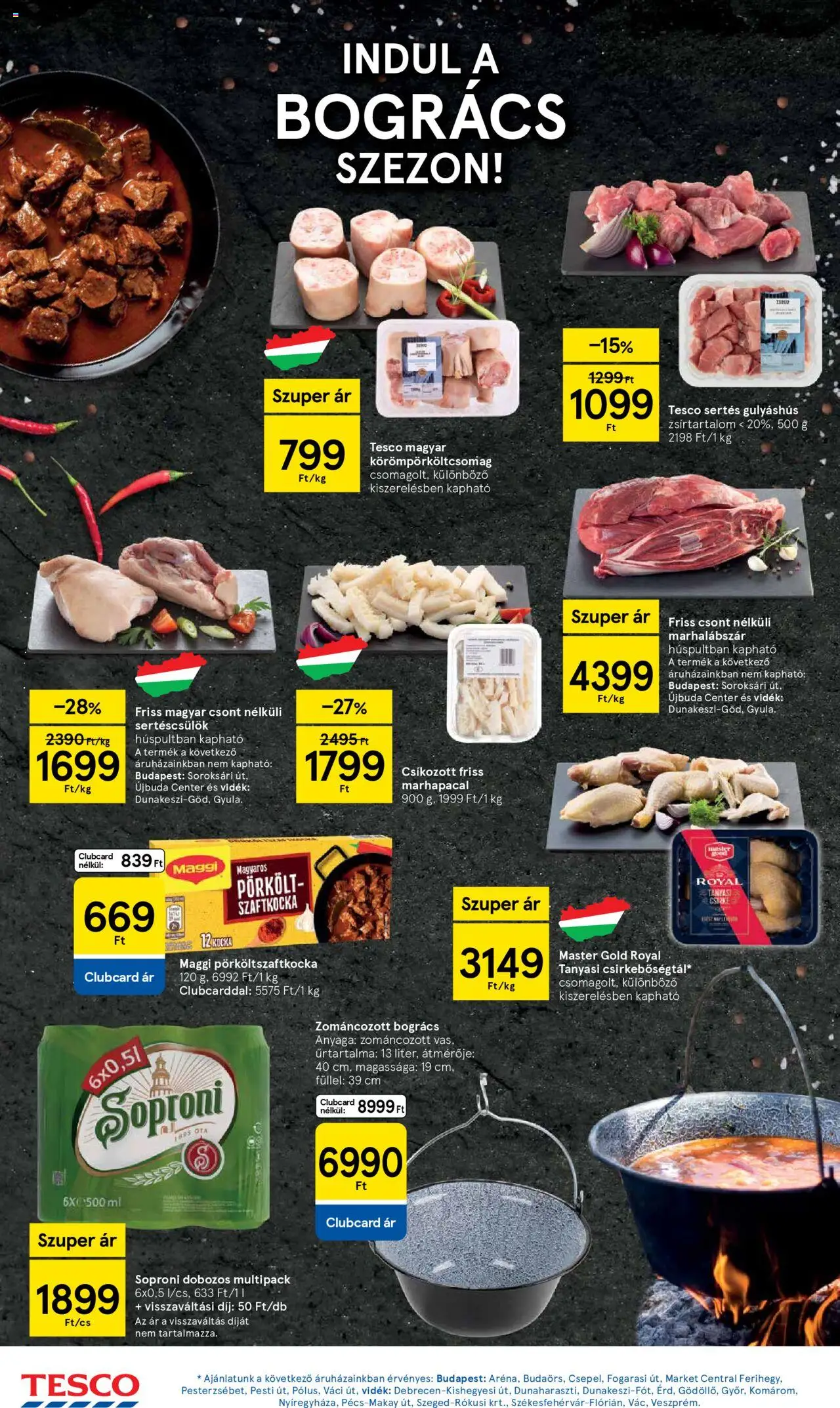 Tesco akciós ujság - amely érvényes a következő dátumtól: 05.06.2025 | Oldal: 8 | Termékek: Marhalábszár, Sertéscsülök, Maggi, Bogrács