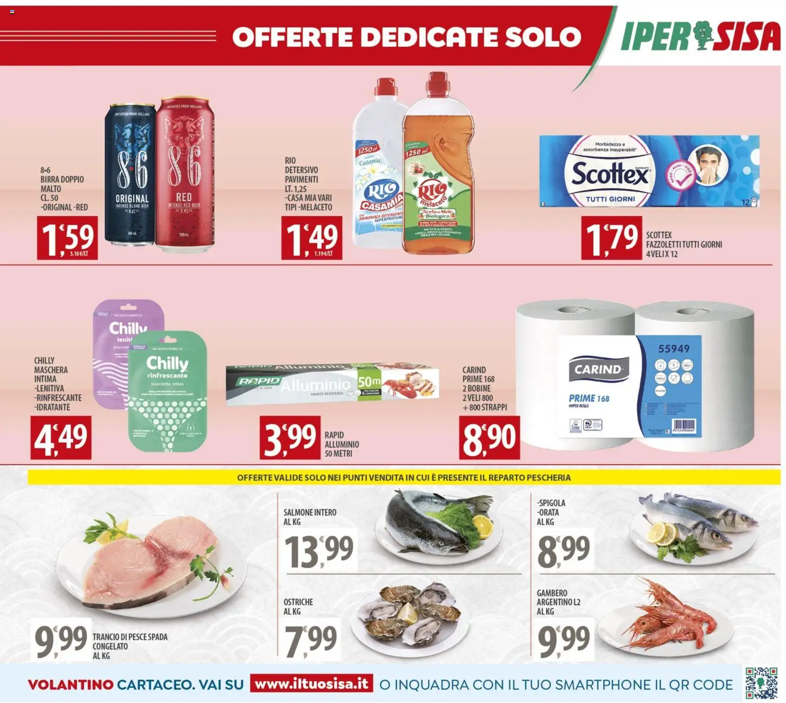 Volantino SISA del 27.12.2025 | Pagina: 15 | Prodotti: Salmone, Fazzoletti, Alluminio, Pesce spada