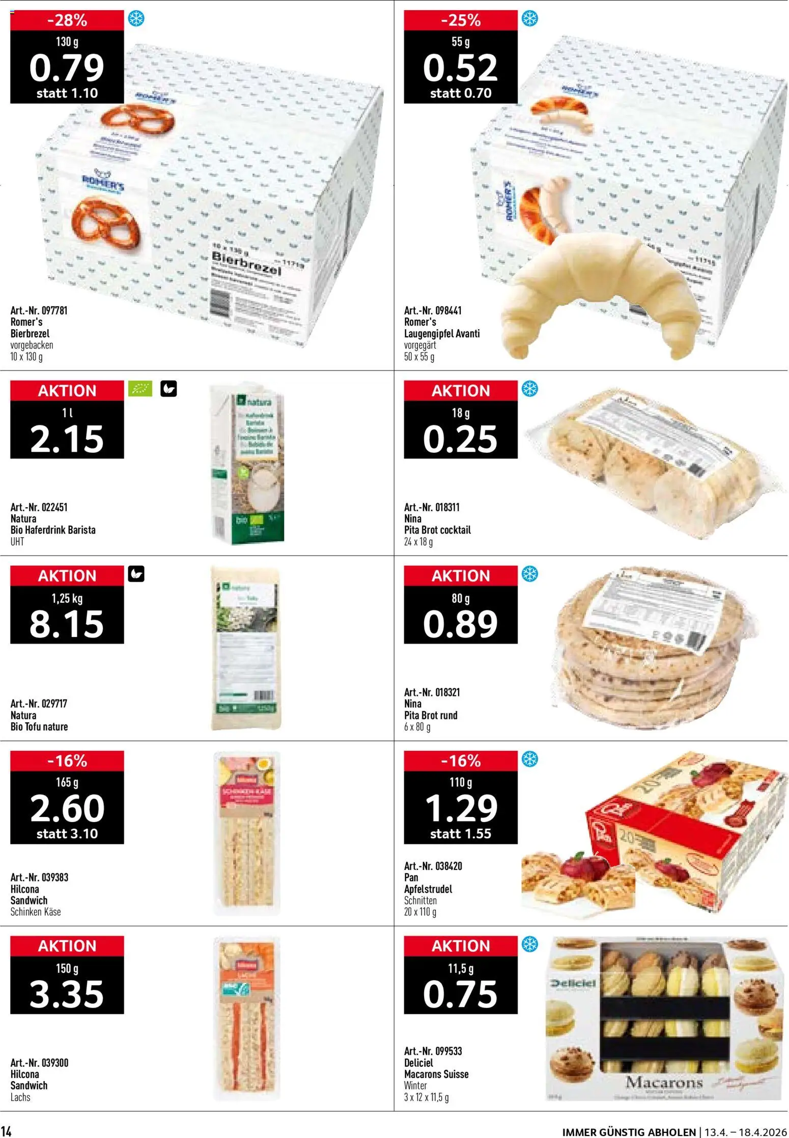 Prodega aktionen – gültig ab 13.04.2026 | Seite: 14 | Produkte: Käse, Brot, Lachs, Schinken