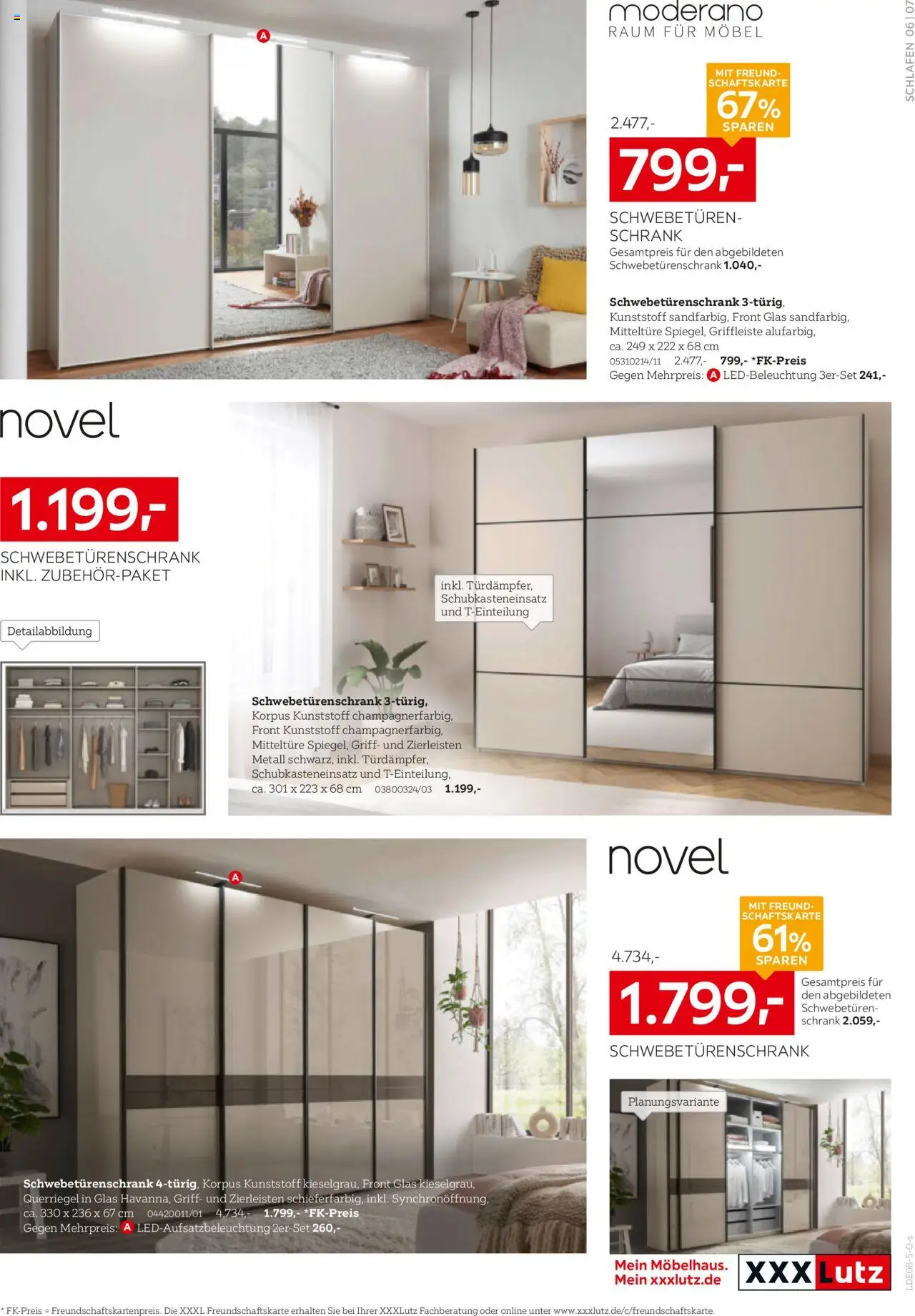 XXXL Lutz Schlafen Spezial - gültig ab dem 28.07.2025 | Seite: 7 | Produkte: Schwebetürenschrank, Schrank