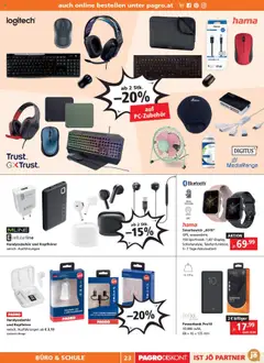 Pagro-Diskont Flugblatt gültig ab 07.08.2025 | Seite: 23 | Produkte: Kopfhörer, USB, Smartwatch