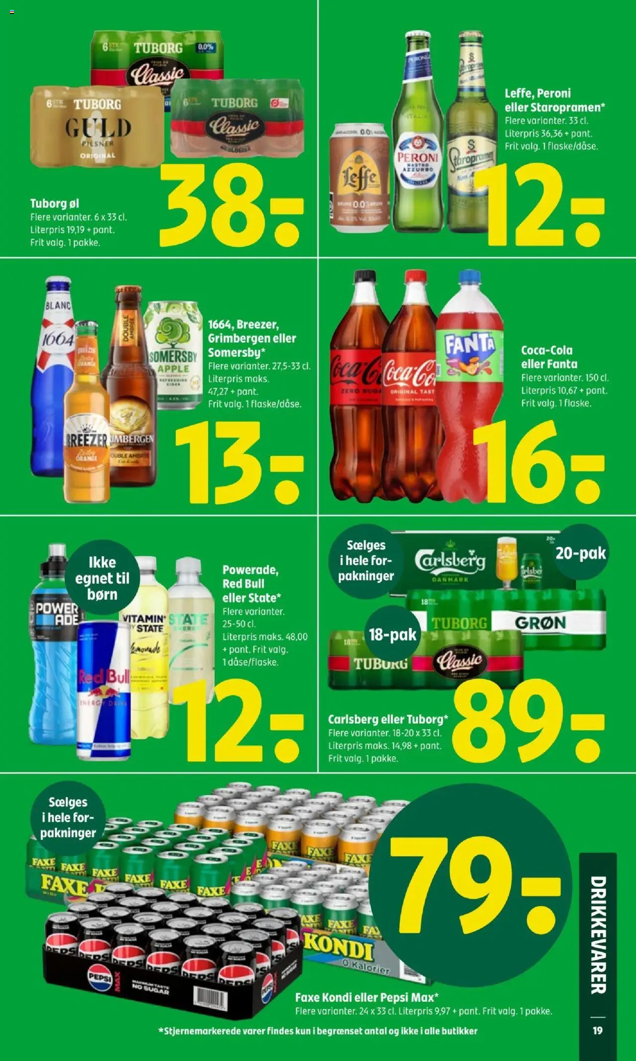 Coop 365 Tilbudsavis gyldig fra 07.08.2025 | Side: 21 | Produkter: Øl, Fanta, Faxe Kondi, Pepsi