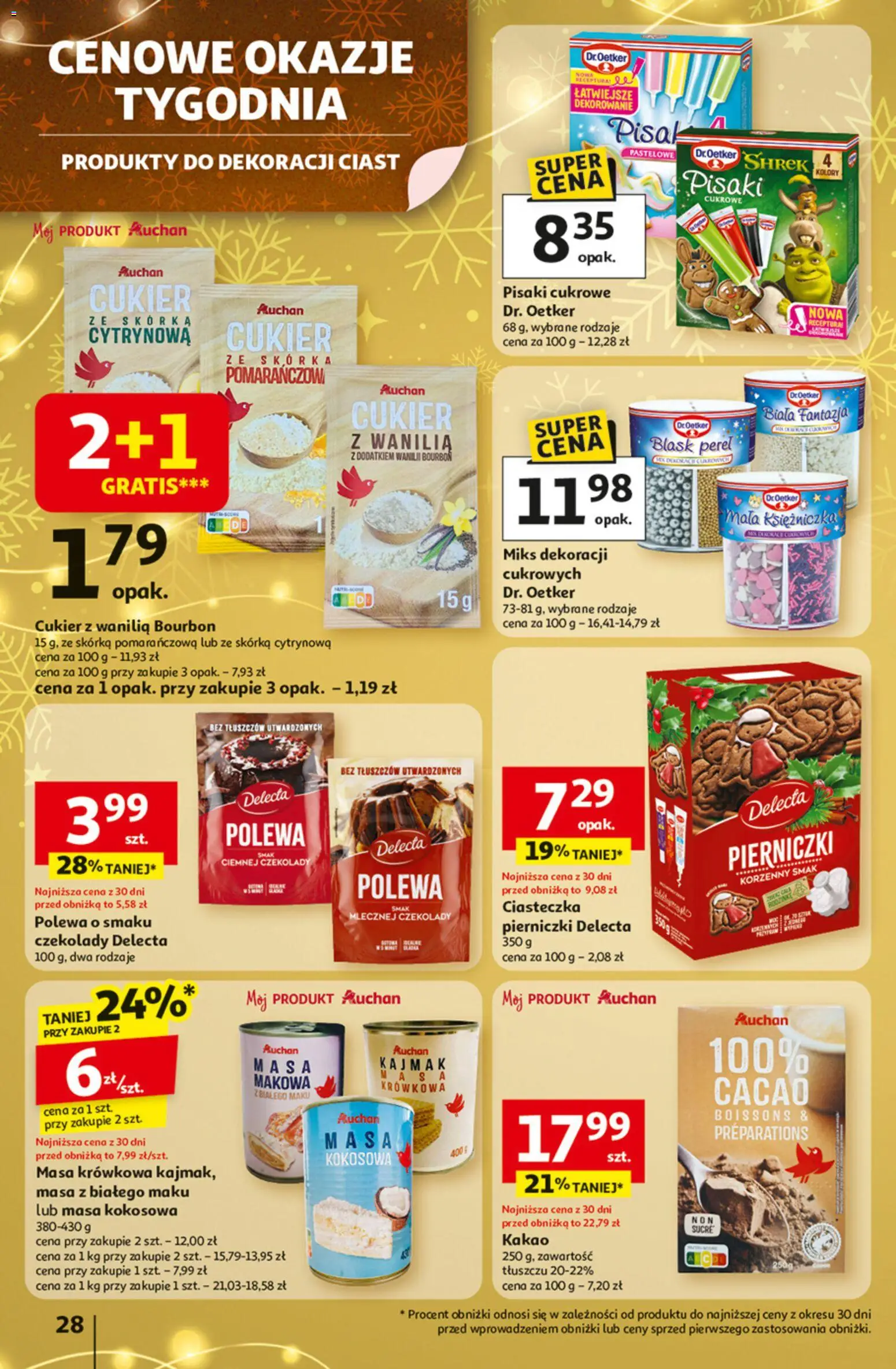 Auchan Black Friday od 27.11.2025 | Strona: 28 | Produkty: Pisaki cukrowe, Kakao, Bourbon, Ciasteczka
