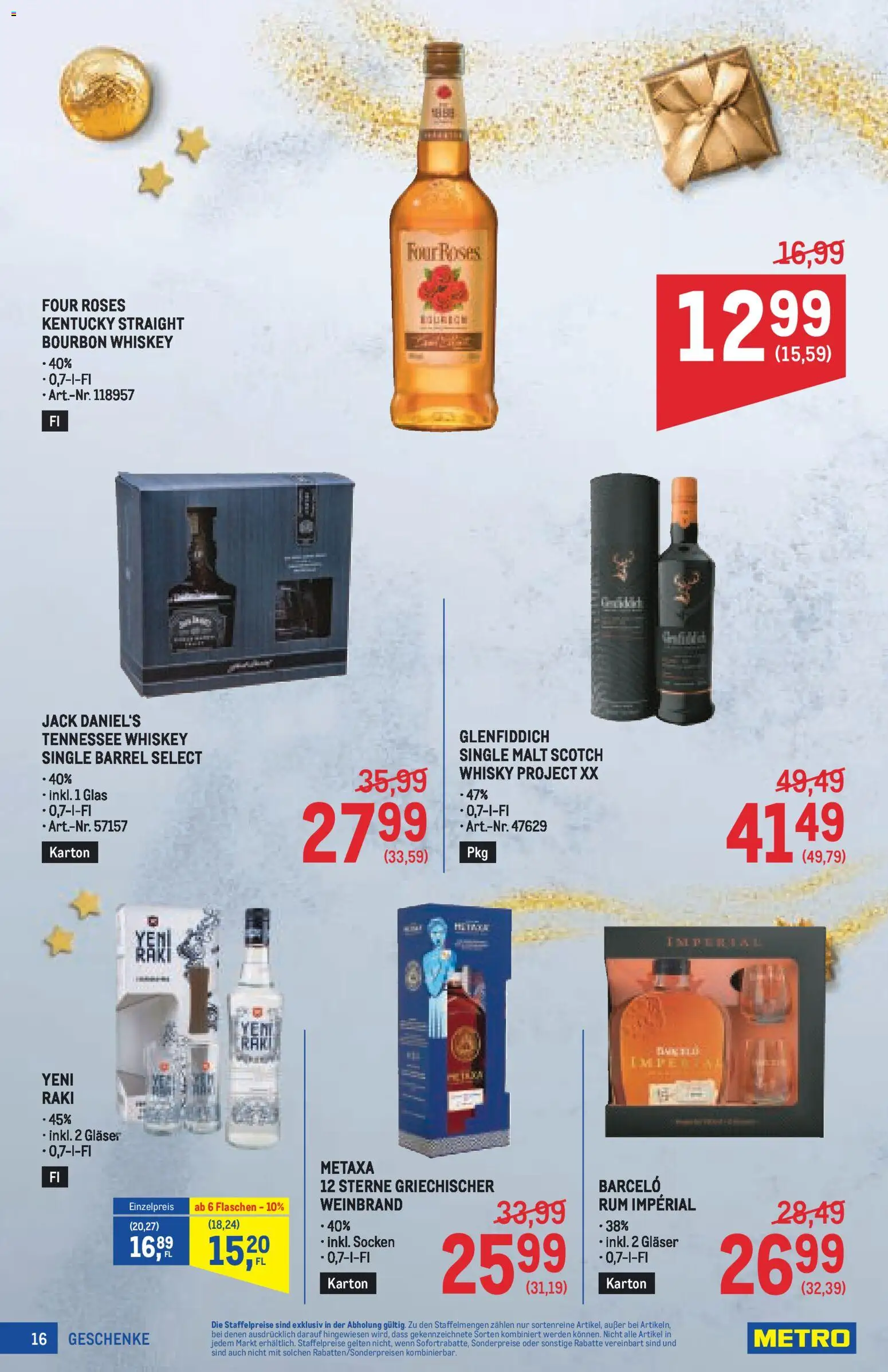 Metro Geschenke Spezial gültig ab 27.11.2025 | Seite: 16 | Produkte: Whiskey, Socken, Bourbon