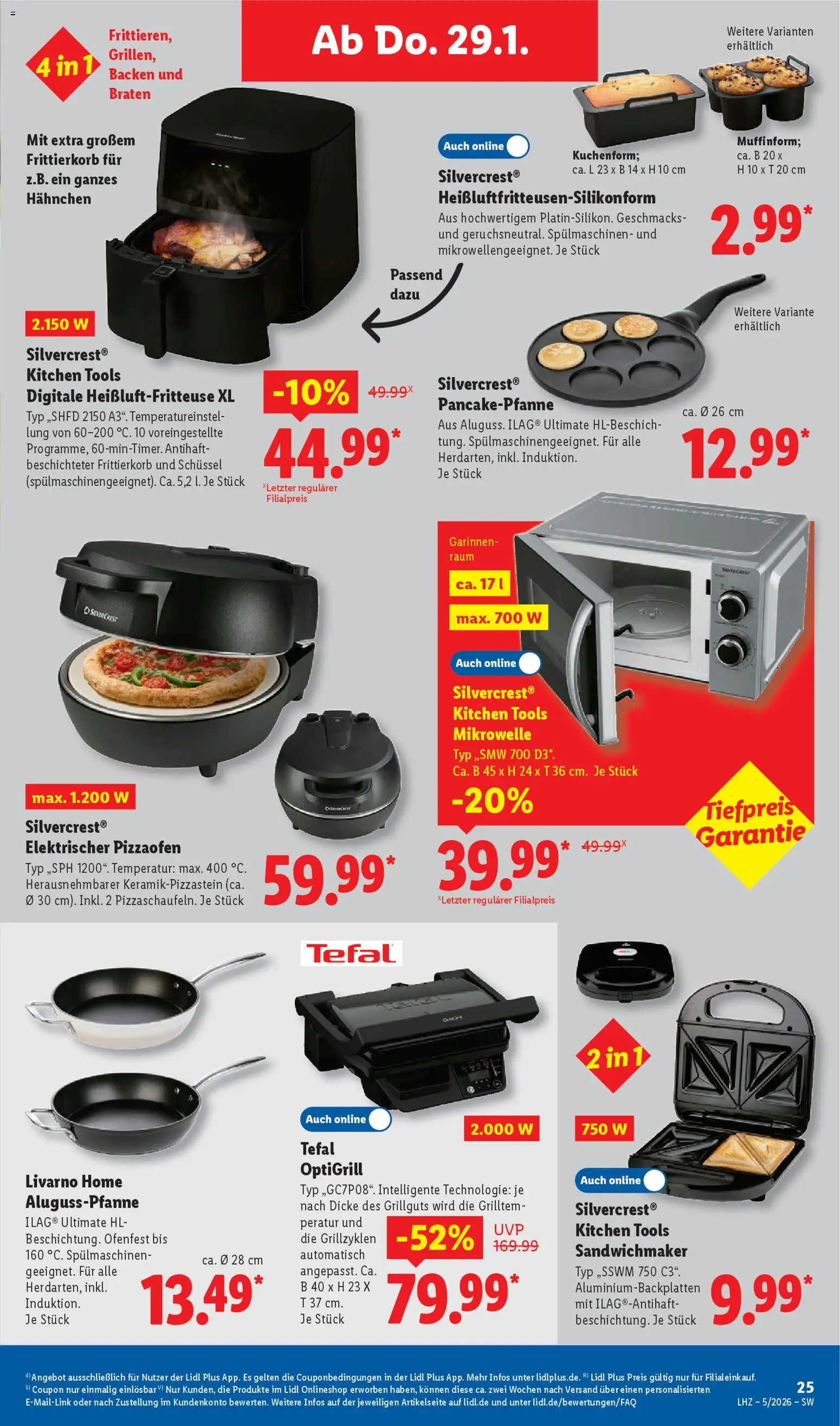 Lidl Prospekt Gundelsheim – gültig ab 26.01.2026 | Seite: 47 | Produkte: Mikrowelle, Hahnchen, Sandwichmaker, Heißluftfritteuse