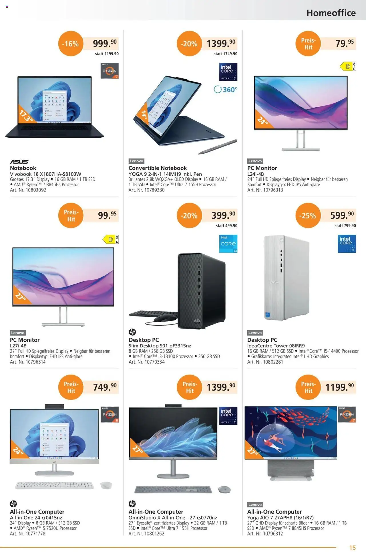 Fust Aktionen ab 23.06.2025 | Seite: 15 | Produkte: Grafikkarte, Pc, Computer, Bilder