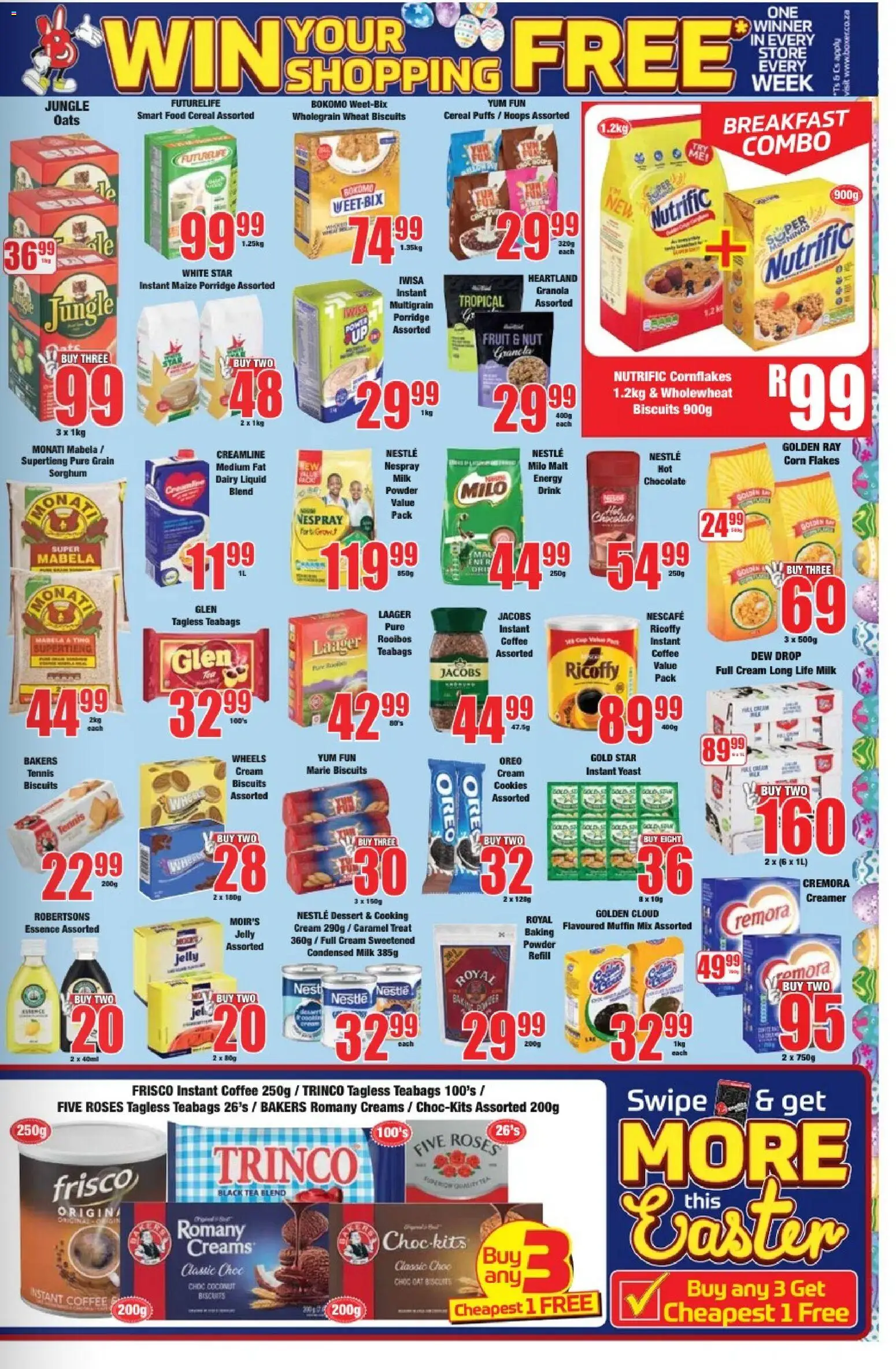 New Boxer catalogue – valid from 23.03.2026 | Page: 5 | Products: Milk, Oats, Chocolate, Powder