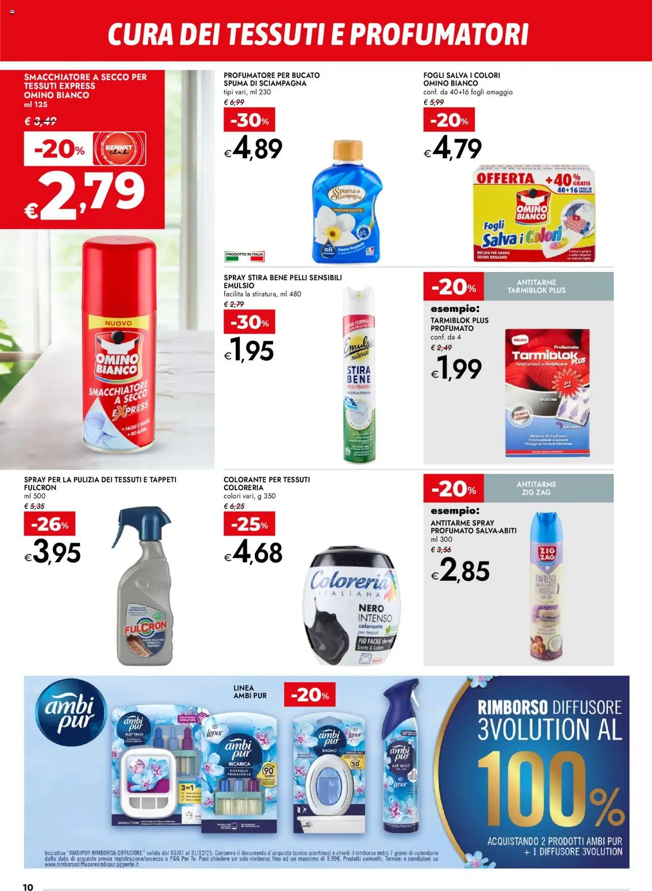 Volantino bennet del 21.08.2025 | Pagina: 10 | Prodotti: Smacchiatore, Data, Lavanda, Bagno