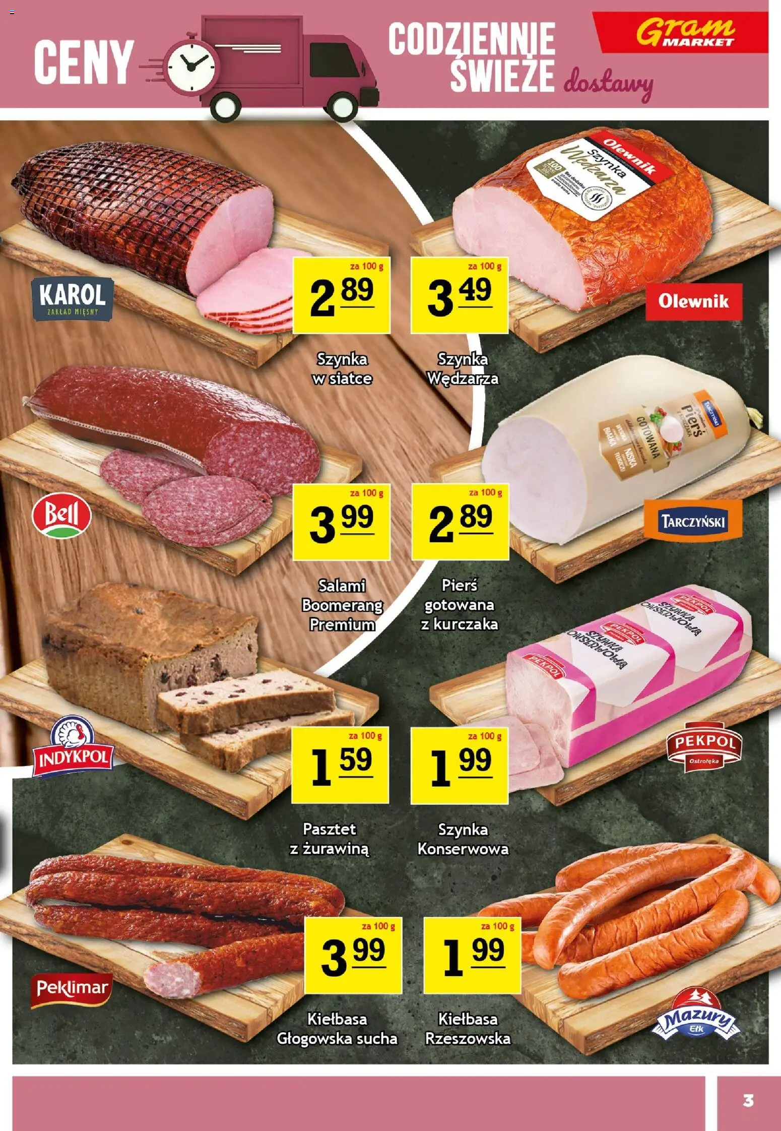 Gram Market Gazetka od 05.11.2025 | Strona: 3 | Produkty: Kiełbasa, Bell, Żurawina, Salami