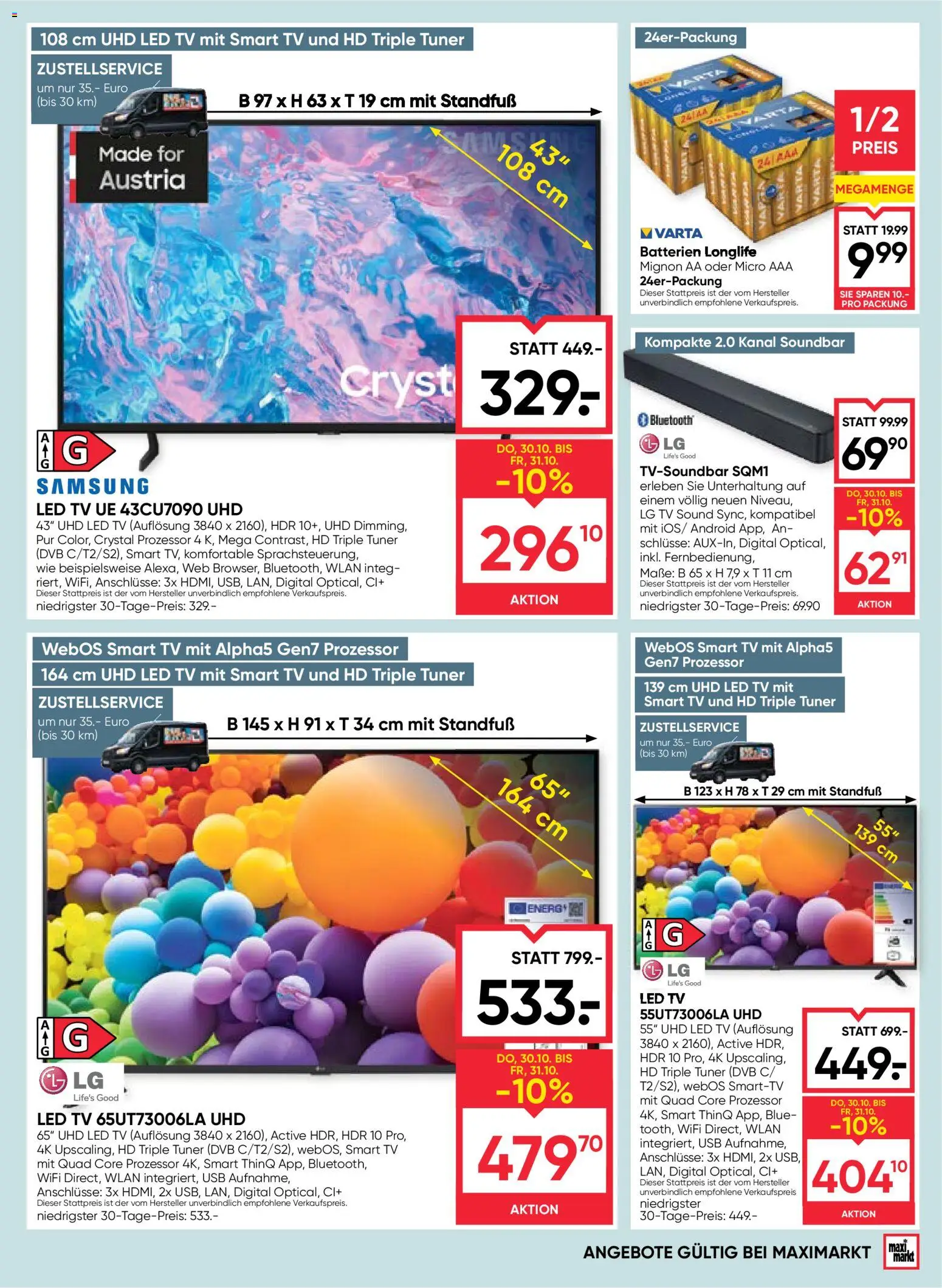 Maximarkt Flugblatt gültig ab 30.10.2025 | Seite: 17 | Produkte: TV, USB, Samsung