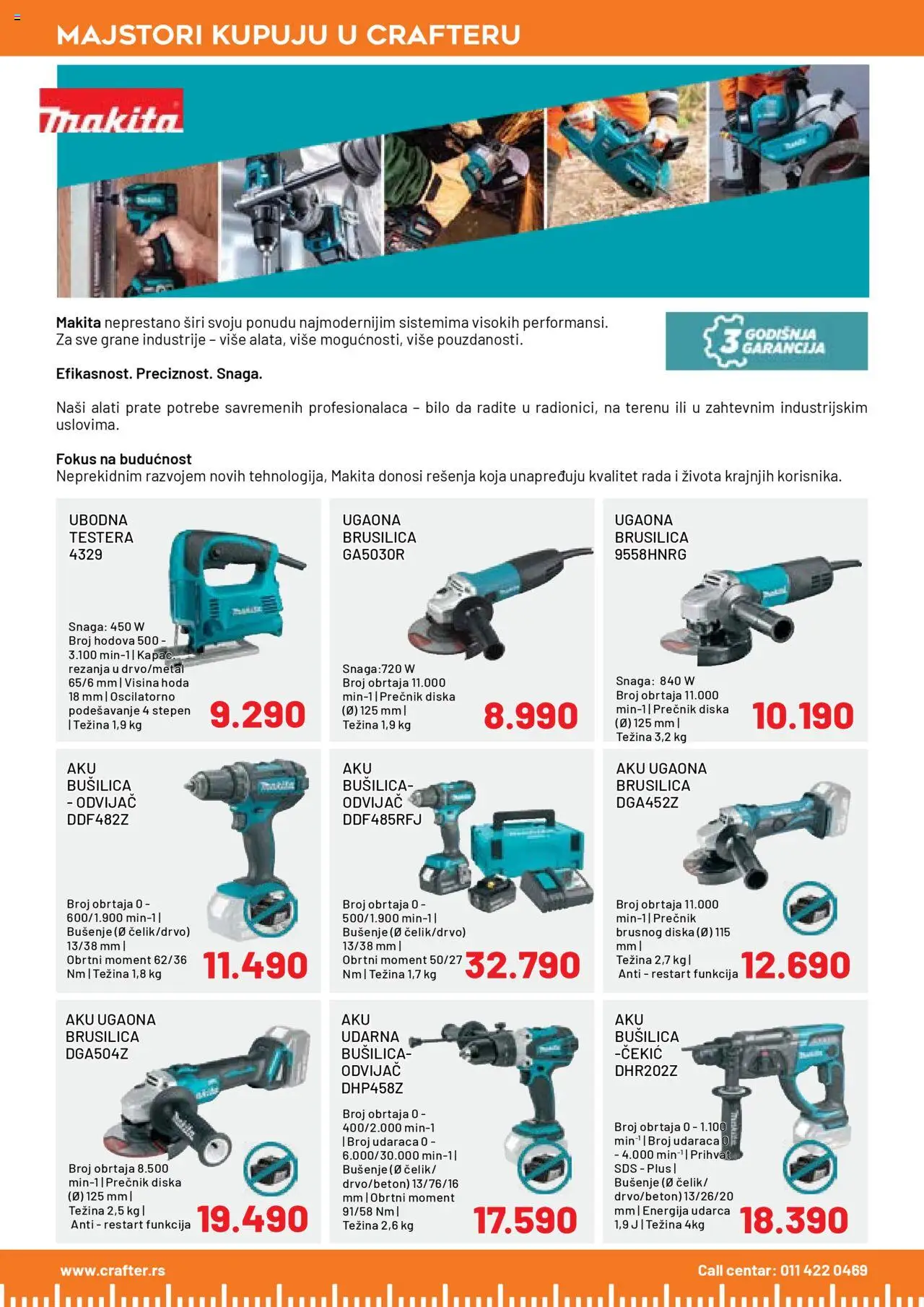 Crafter katalog - važi od 15.09.2025 | Strana: 6 | Proizvode: Čekić, Ugaona brusilica, Udarna bušilica, Bušilica