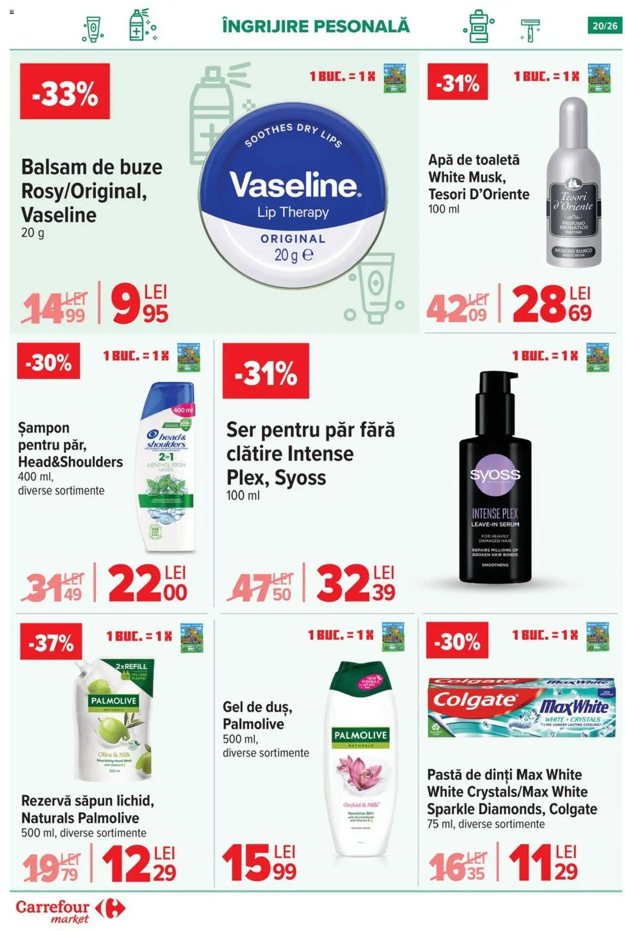 Carrefour catalog - Market – valabil de la 03.09.2025 | Pagină: 21 | Produse: Apă de toaletă, Șampon, Balsam, Pastă de dinți