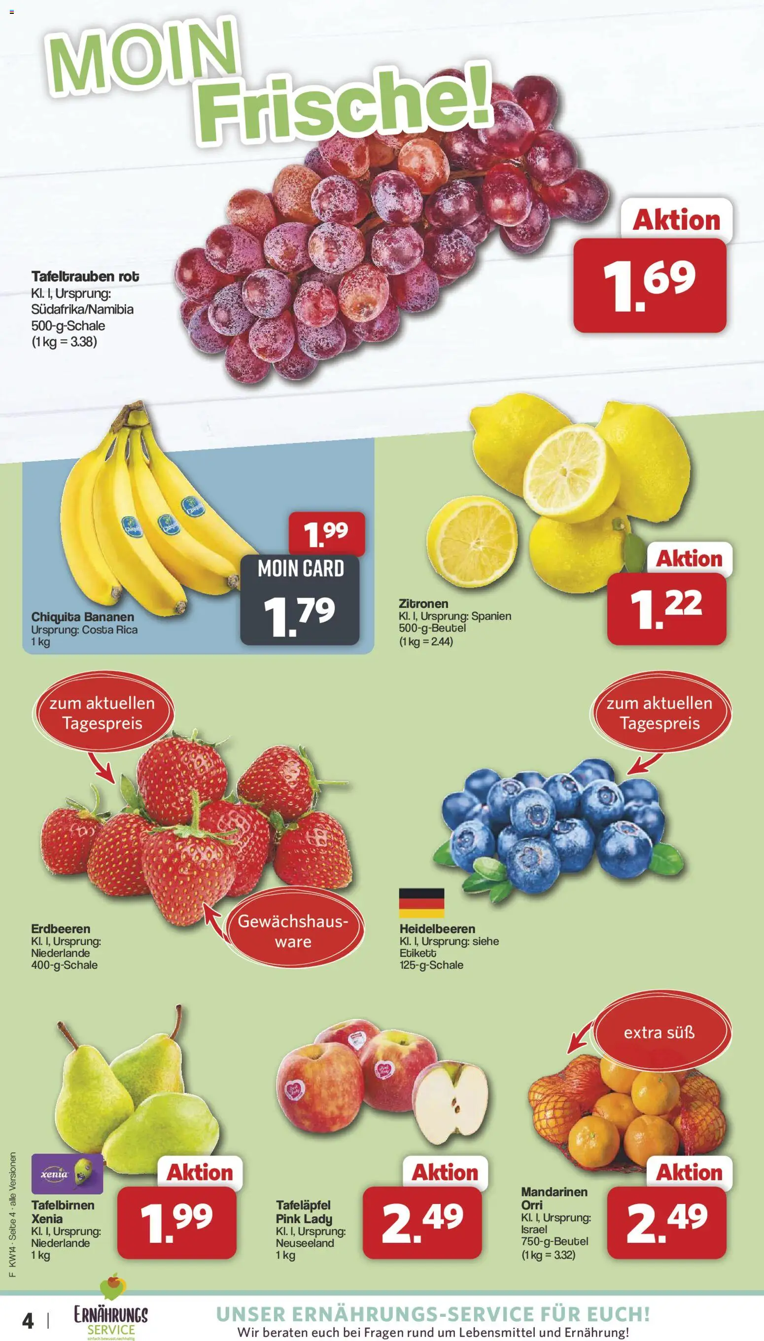 Famila Nordwest Prospekt 	 – gültig ab 30.03.2026 | Seite: 4 | Produkte: Bananen, Heidelbeeren, Erdbeeren, Zitronen