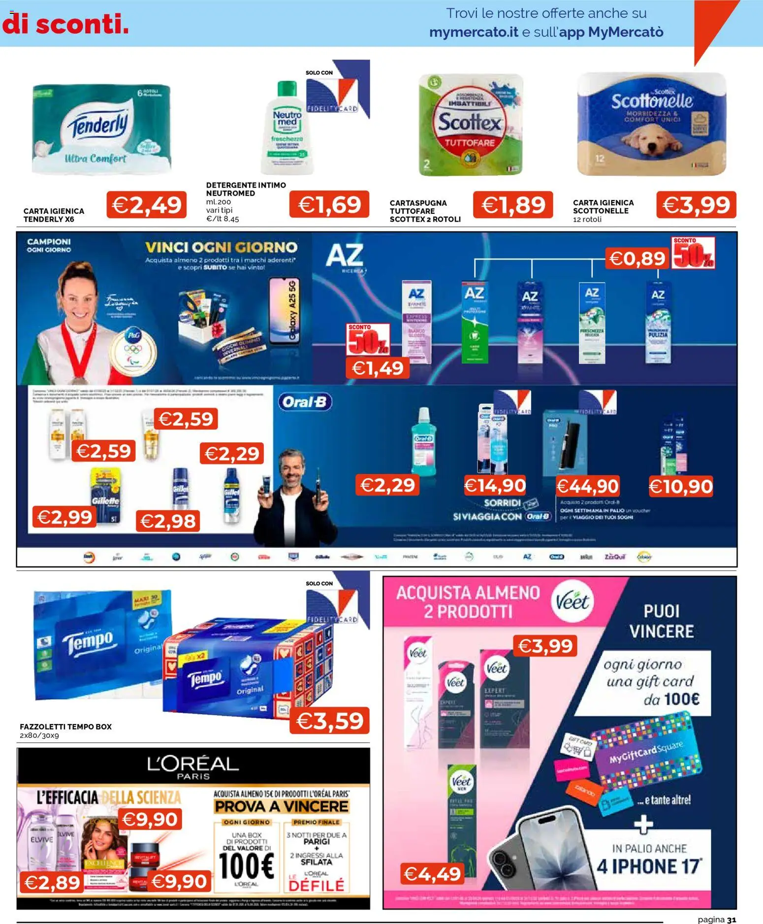 Volantino Mercatò del 26.02.2026 | Pagina: 31 | Prodotti: Carta igienica, Iphone, Detergente intimo, Detergente
