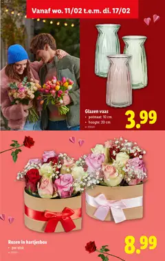 Glazen vaas, potmaat: 10 cm, hoogte: 20 cm - Voorbeeld van een folder van Lidl, geldig van 11.02.2026 | Pagina: 32