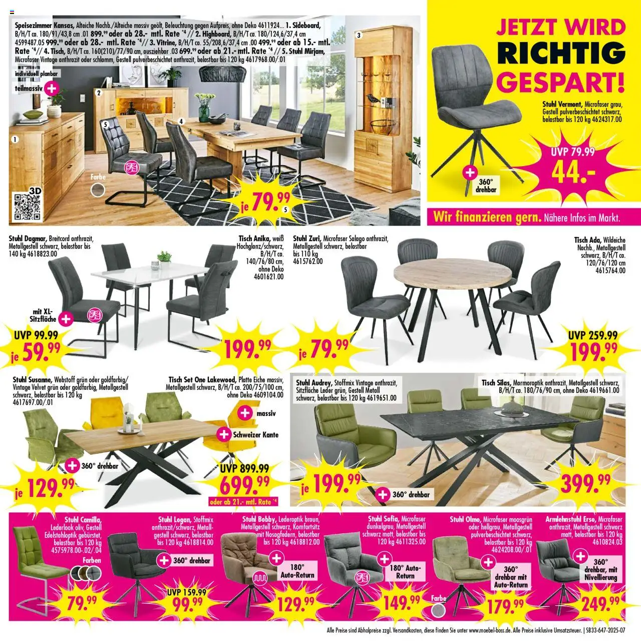 SB Möbel Boss Prospekt Neubrandenburg - gültig ab dem 09.08.2025 | Seite: 7 | Produkte: Tisch, Stuhl