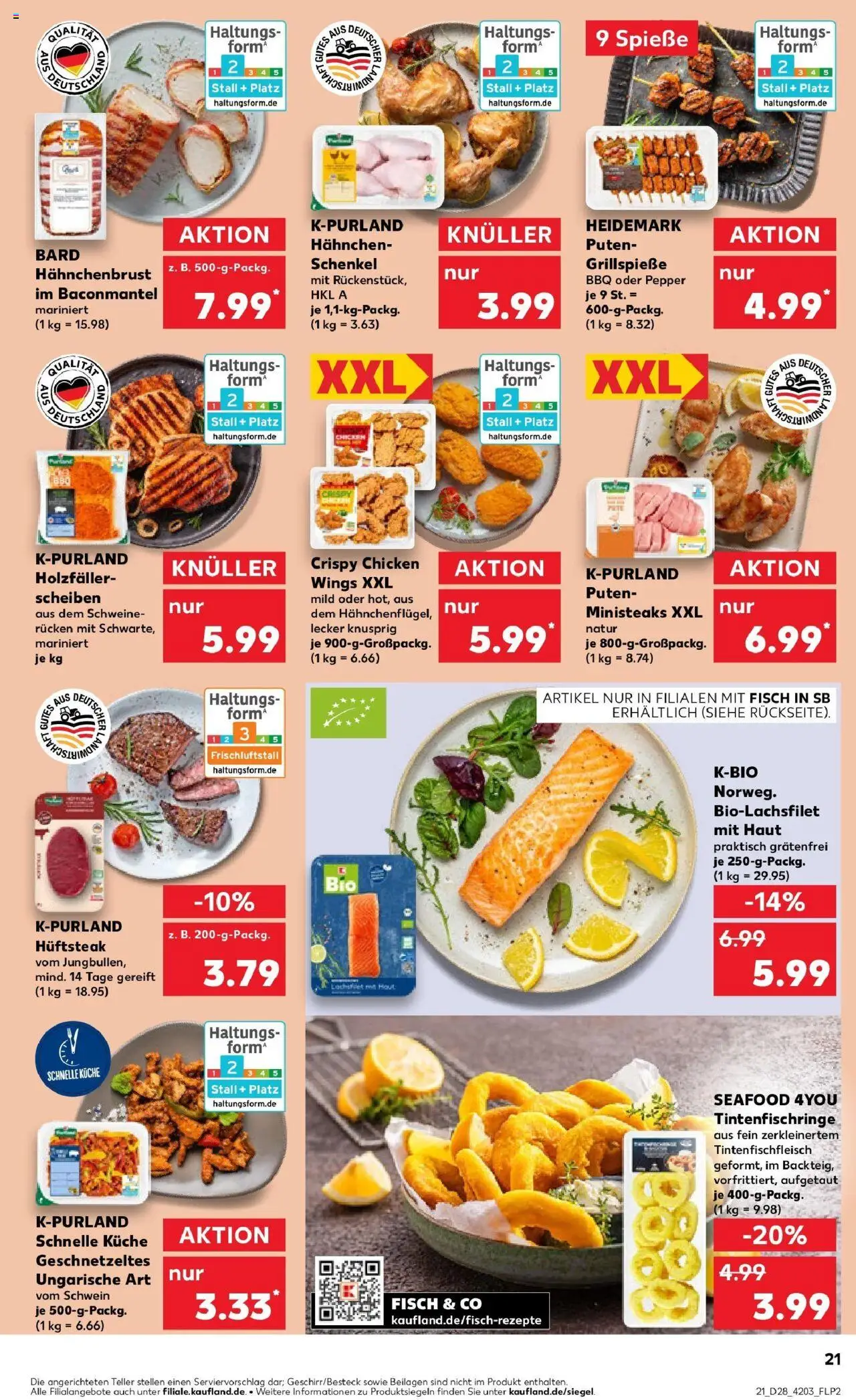 Kaufland prospekt Edingen-Neckarhausen	 - gültig ab dem 09.07.2025 | Seite: 21 | Produkte: Küche, Fisch, Schweinerucken, Hahnchenbrust
