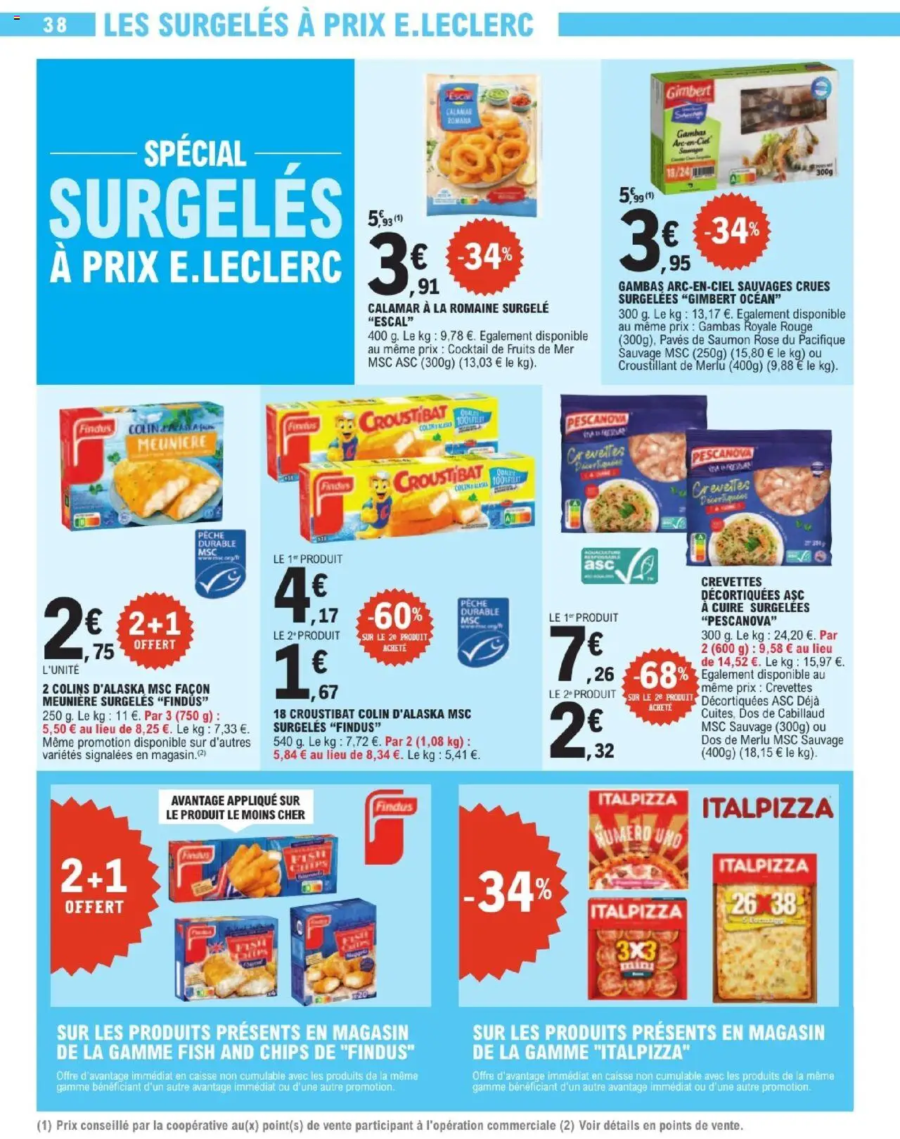  | Page: 38 | Produits: Pêche, Crevettes, Dos de cabillaud, Chips