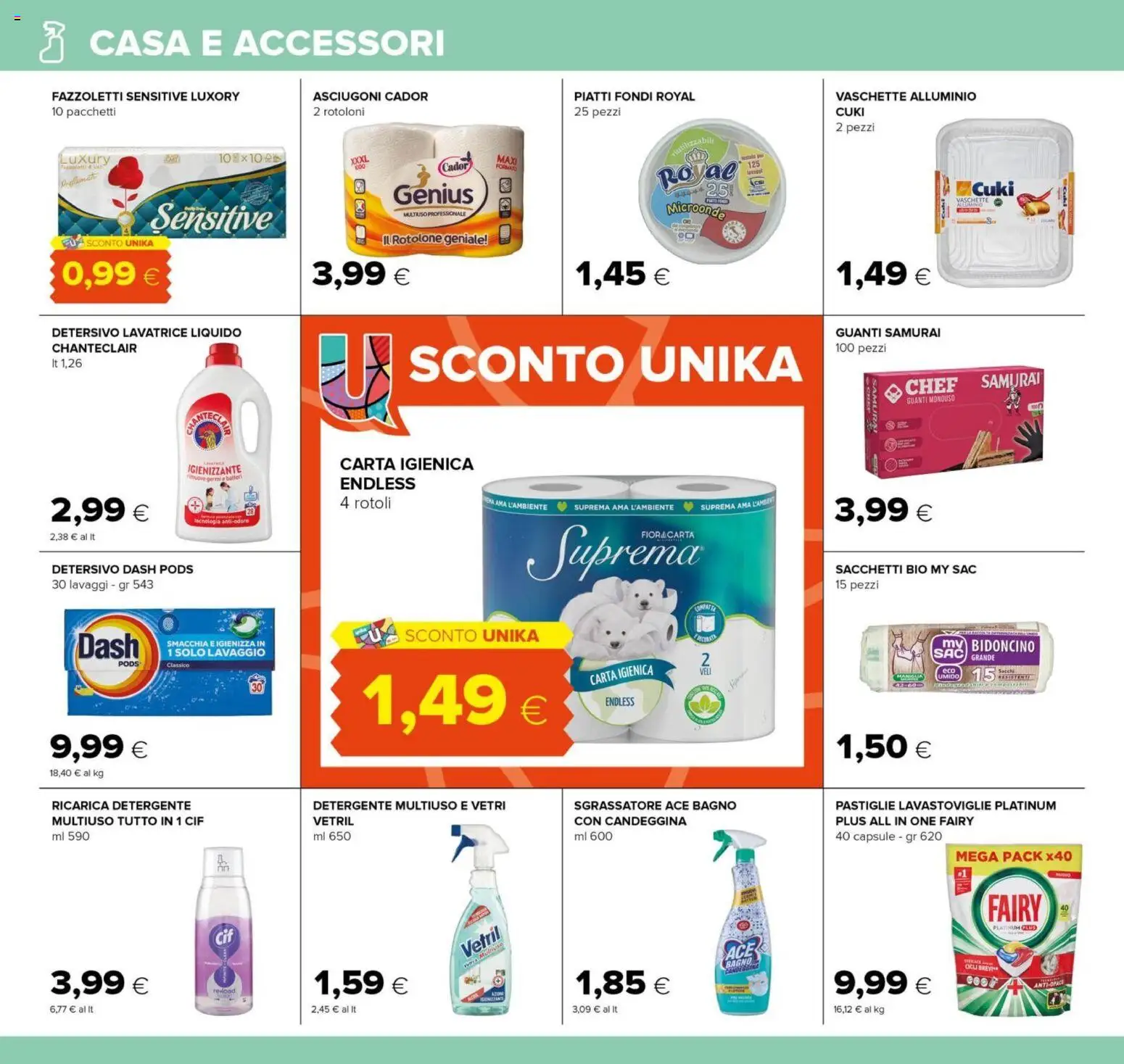 Volantino Oasi del 15.12.2025 | Pagina: 32 | Prodotti: Detergente, Lavatrice, Bagno, Vaschette