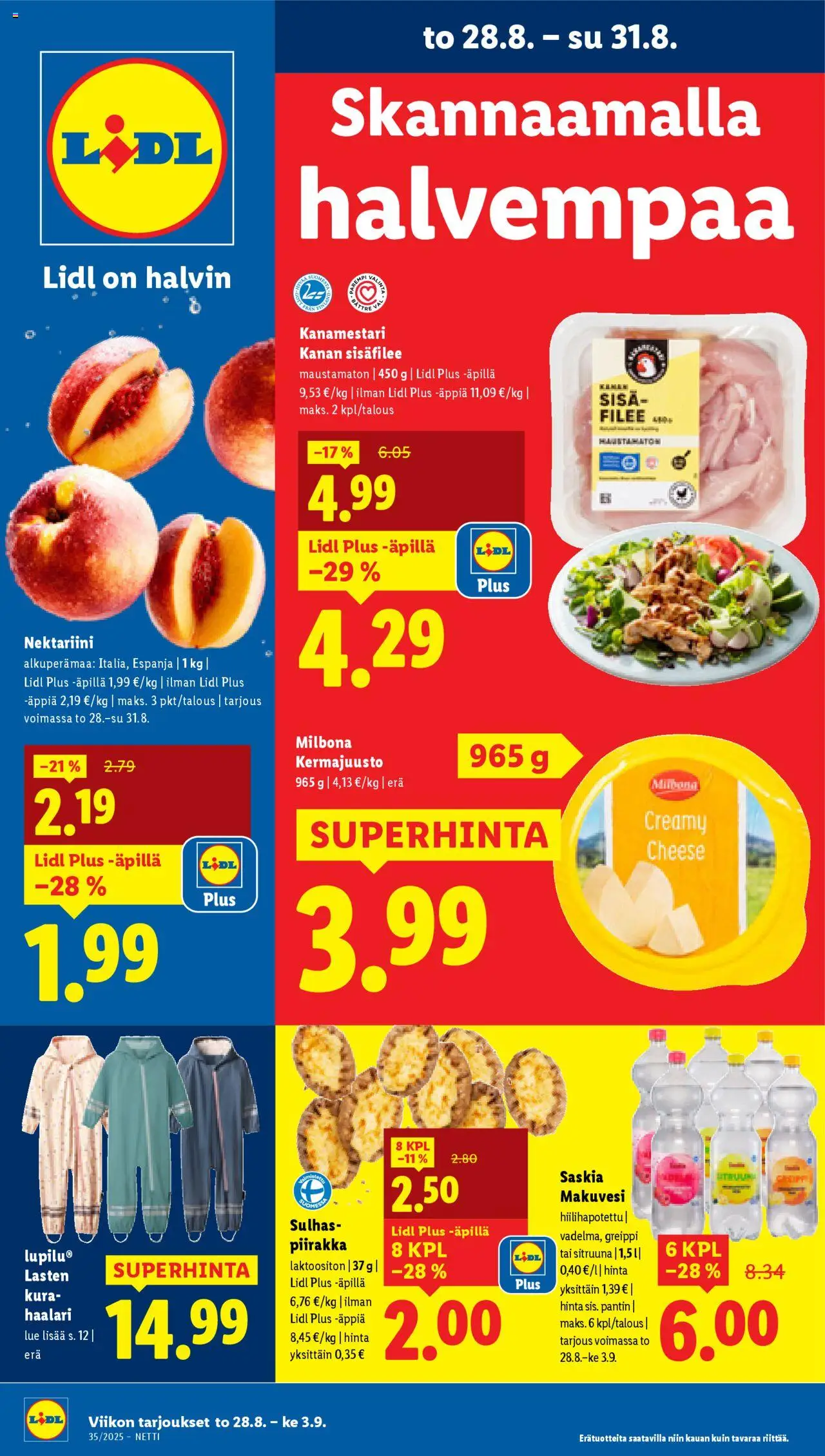  | Sivu: 1 | Tuotteet: Nektariini, Haalari, Piirakka, Greippi