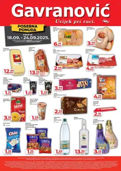 Gavranović katalog | vrijedi od 18.09.2025 | Stranica: 1 | Proizvodi: Sir, Svinjetina, Ledo, Namaz