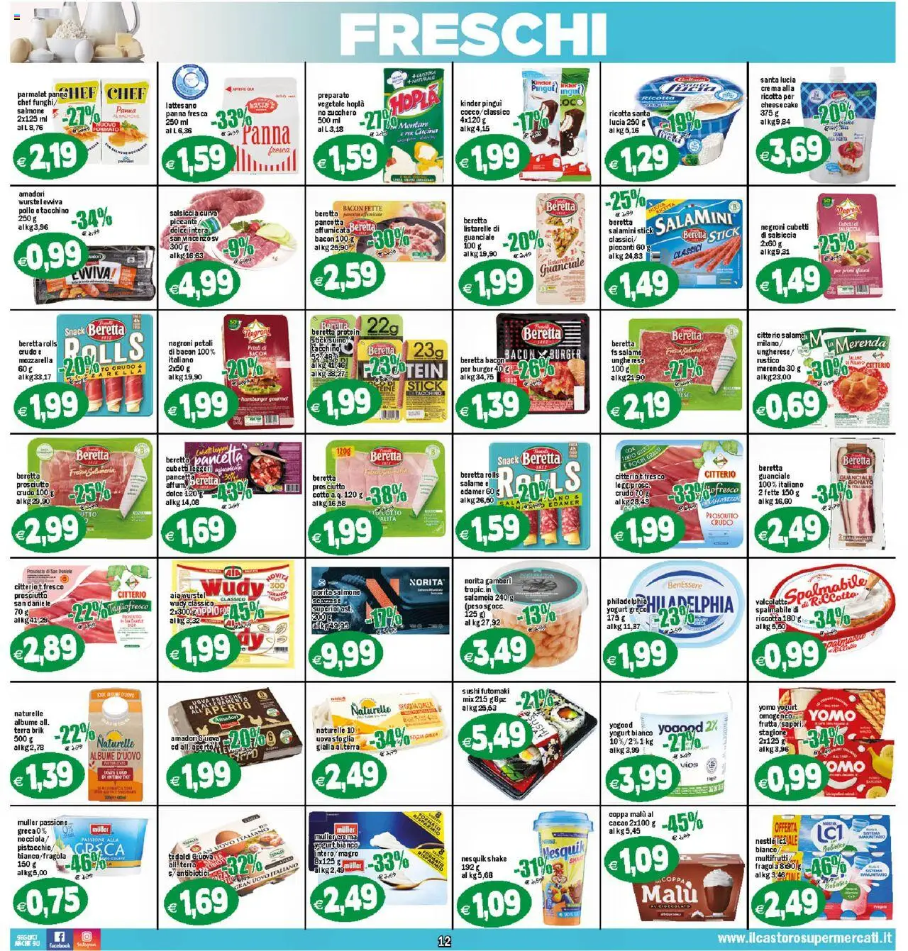 Volantino Il Castoro del 05.09.2025 | Pagina: 12 | Prodotti: Gamberi, Tacchino, Cacao, Sushi