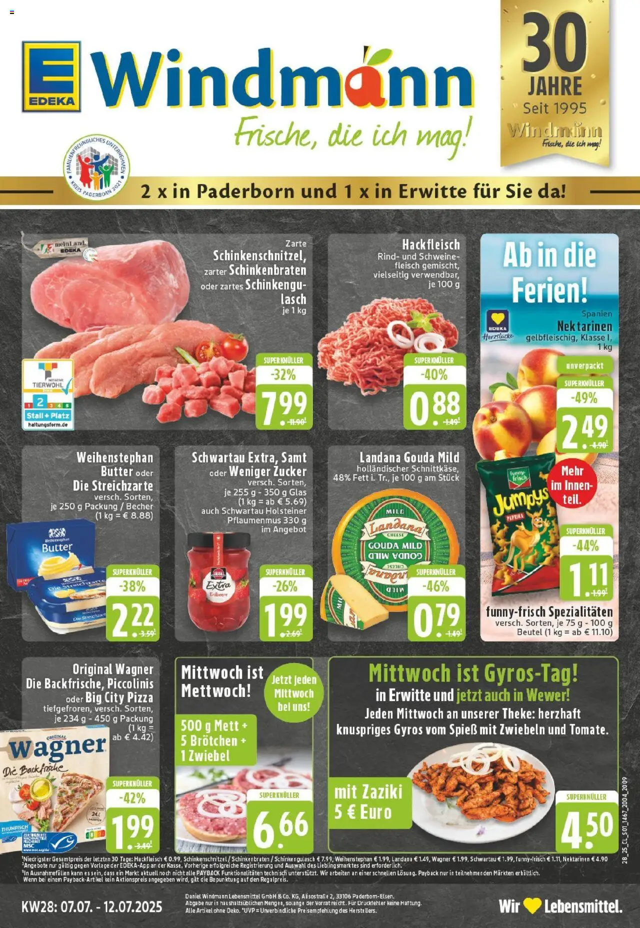 Edeka prospekt Paderborn-Elsen	 - gültig ab dem 06.07.2025 | Seite: 1 | Produkte: Gouda, Weihenstephan butter, Paprika, Fleisch