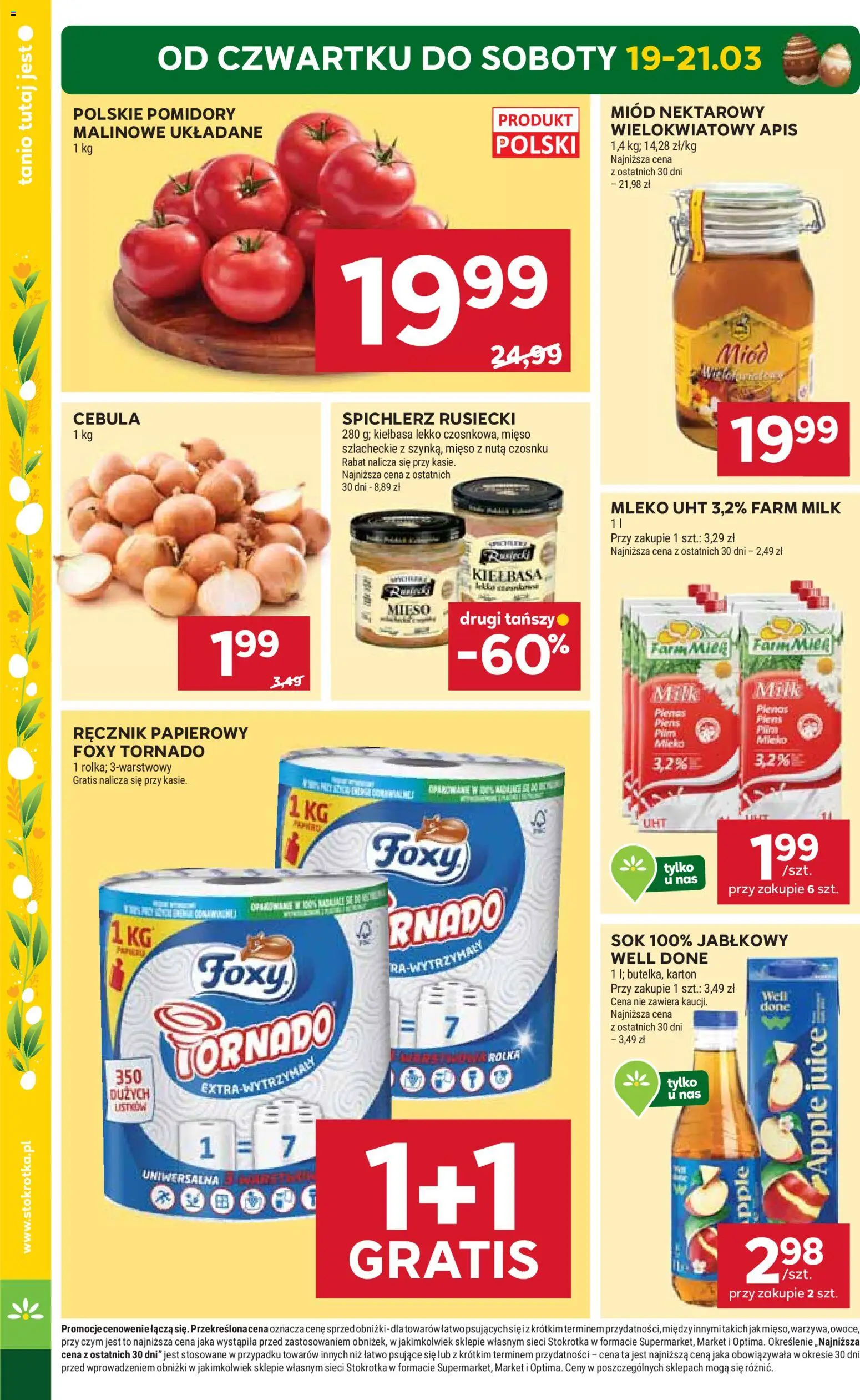 Stokrotka gazetka - Market od 19.03.2026 | Strona: 2 | Produkty: Mięso, Mleko, Sok, Owoce