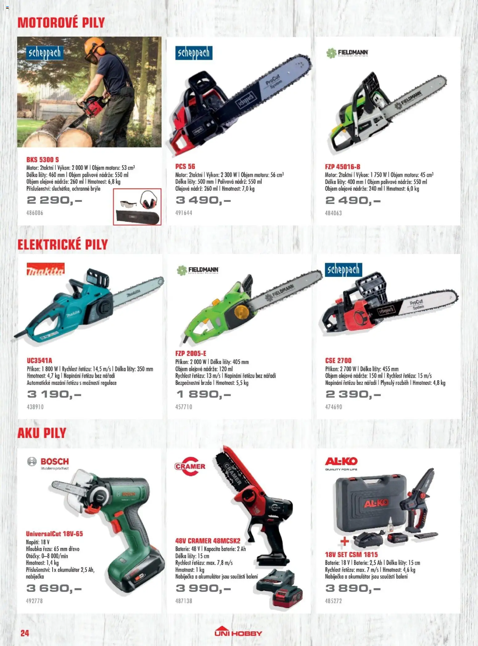 Uni Hobby katalog - Zahradní technika 2026 od 13.03.2026 | Strana: 24 | Produkty: Brýle, Makita, Nářadí, Baterie