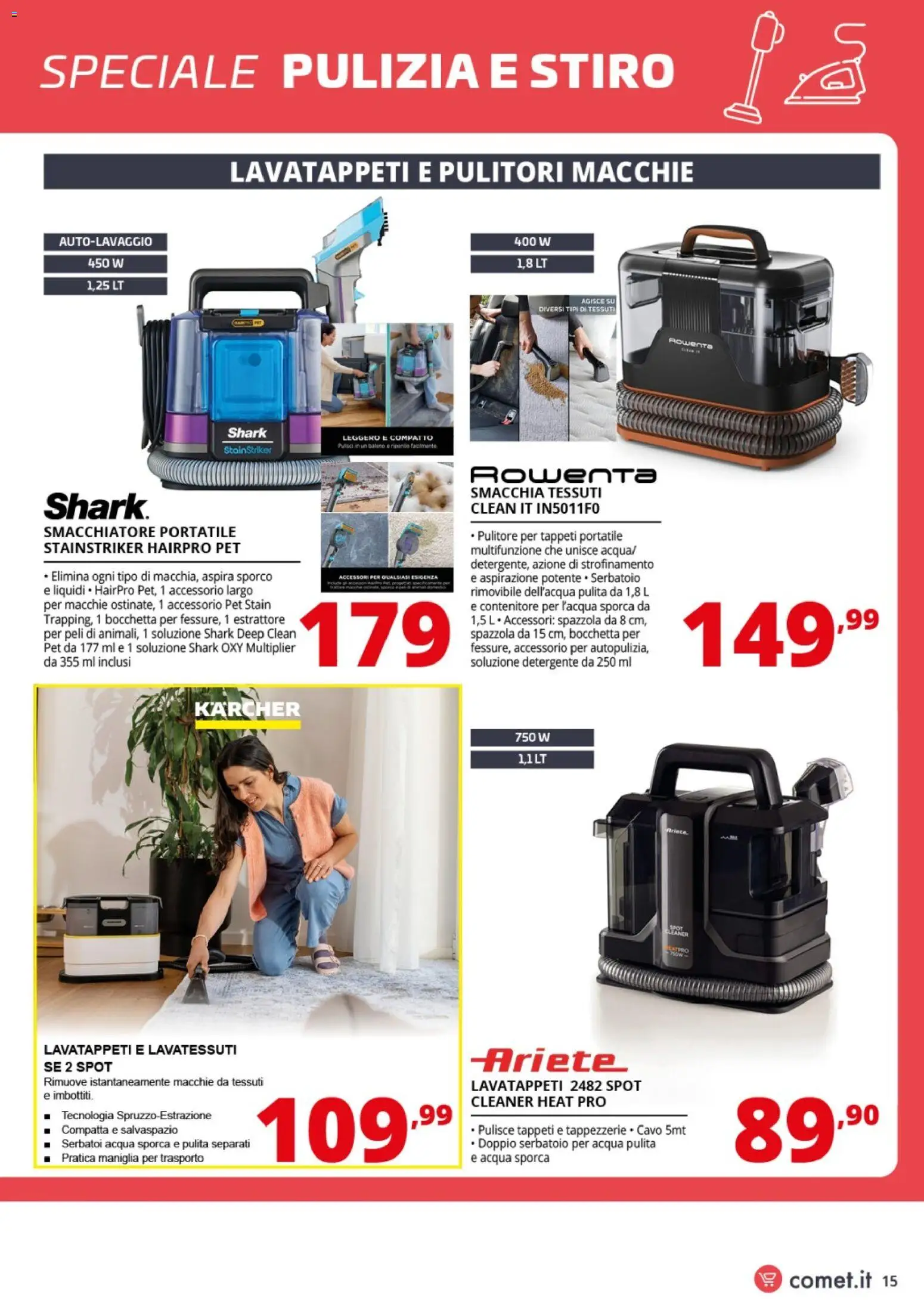 Volantino Comet del 13.04.2026 | Pagina: 15 | Prodotti: Spazzola, Smacchiatore, Acqua, Contenitore