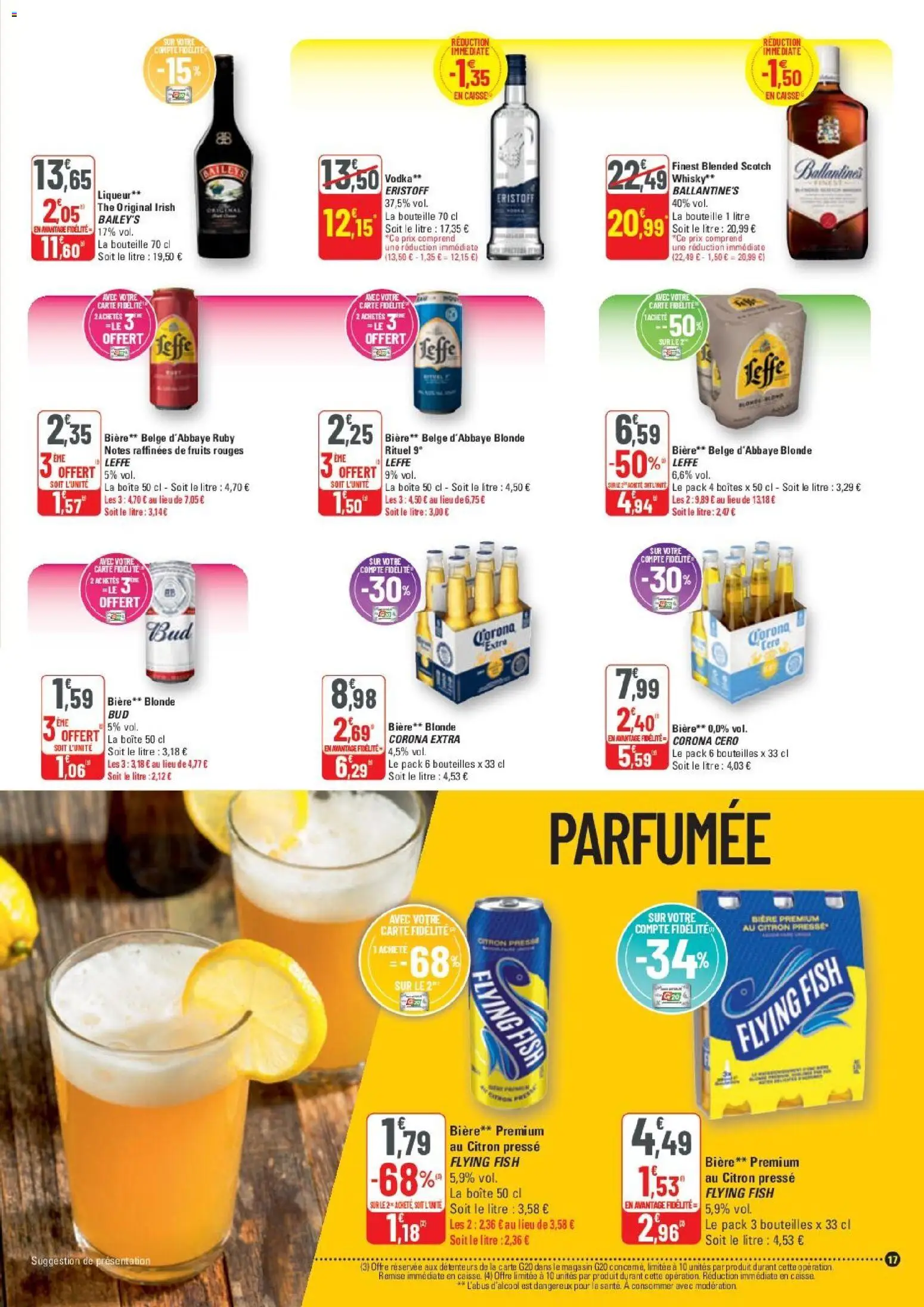 {H1} | Page: 17 | Produits: Whisky, Liqueur, Corona extra, Thé
