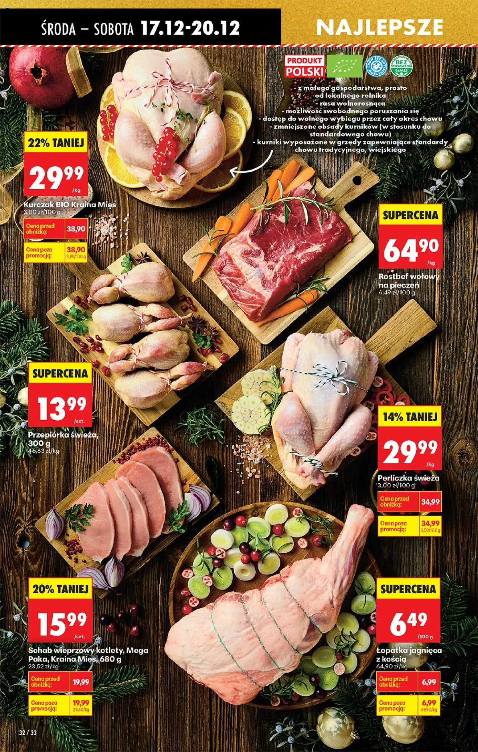 Biedronka gazetka - Oferta w tym tygodniu od 17.12.2025 | Strona: 40 | Produkty: Schab, Kraina mięs, Przepiórka, Perliczka