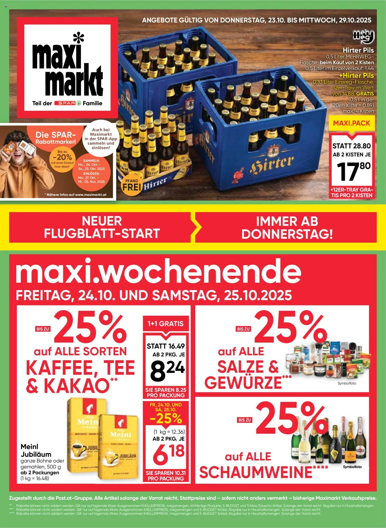 Maximarkt Flugblatt gültig ab 23.10.2025 | Seite: 1 | Produkte: Gewürze, Tee