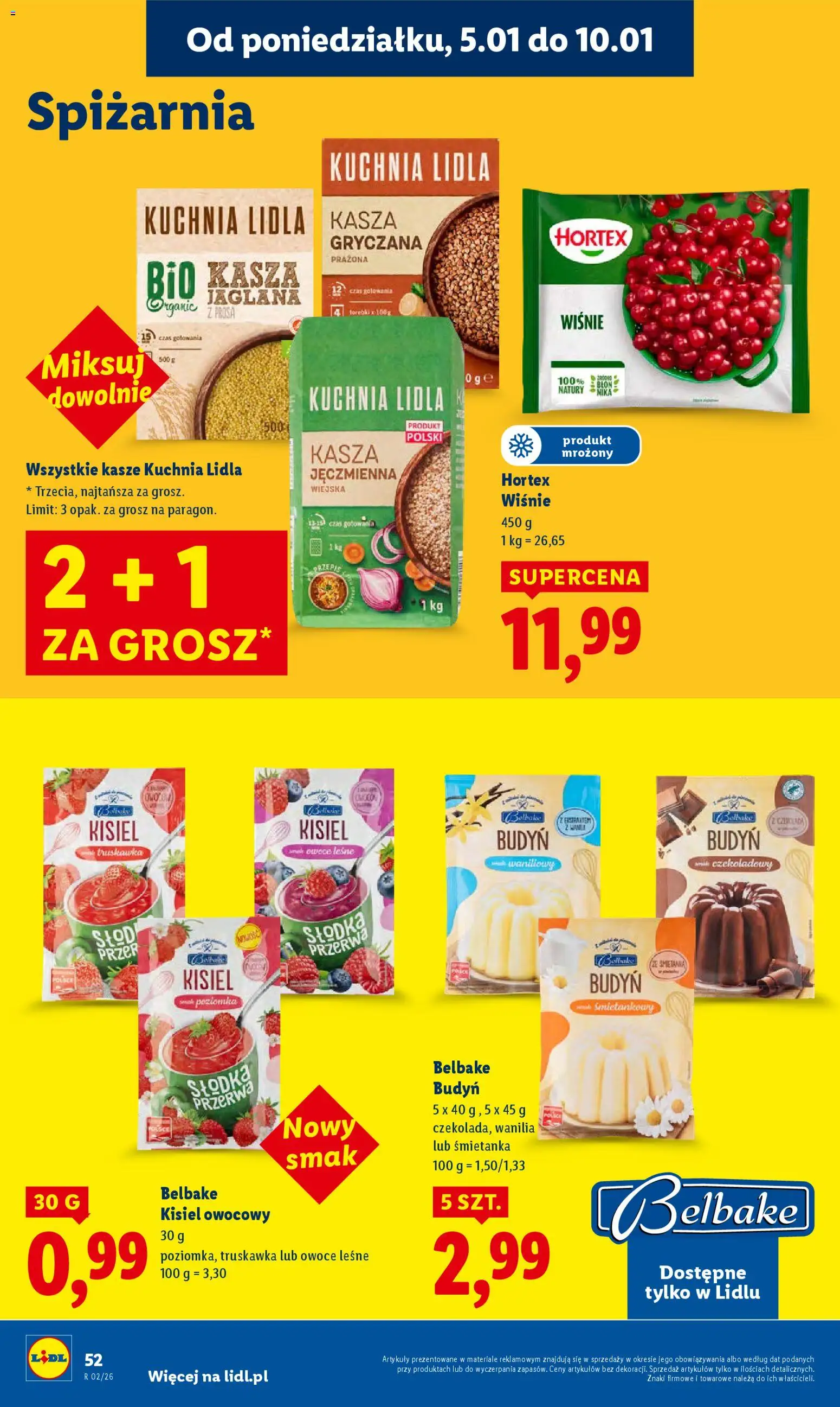 Lidl Gazetka od 05.01.2026 | Strona: 54 | Produkty: Kasza, Kasza gryczana, Torebki, Owoce