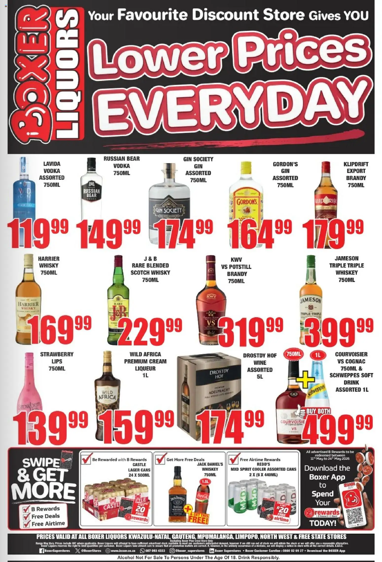 New Boxer catalogue – valid from 23.04.2026 | Page: 2 | Products: Brandy, Wine, Beer, Ensalada de quino