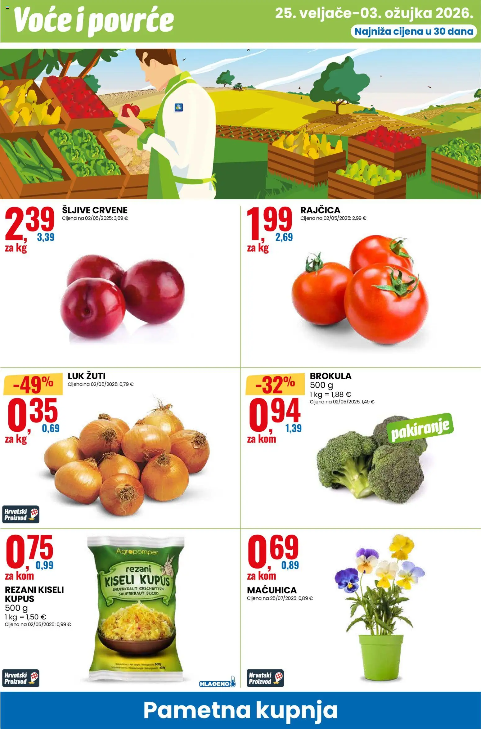 Eurospin katalog | vrijedi od 25.02.2026 | Stranica: 10 | Proizvodi: Šljive, Luk, Voće, Rajčica