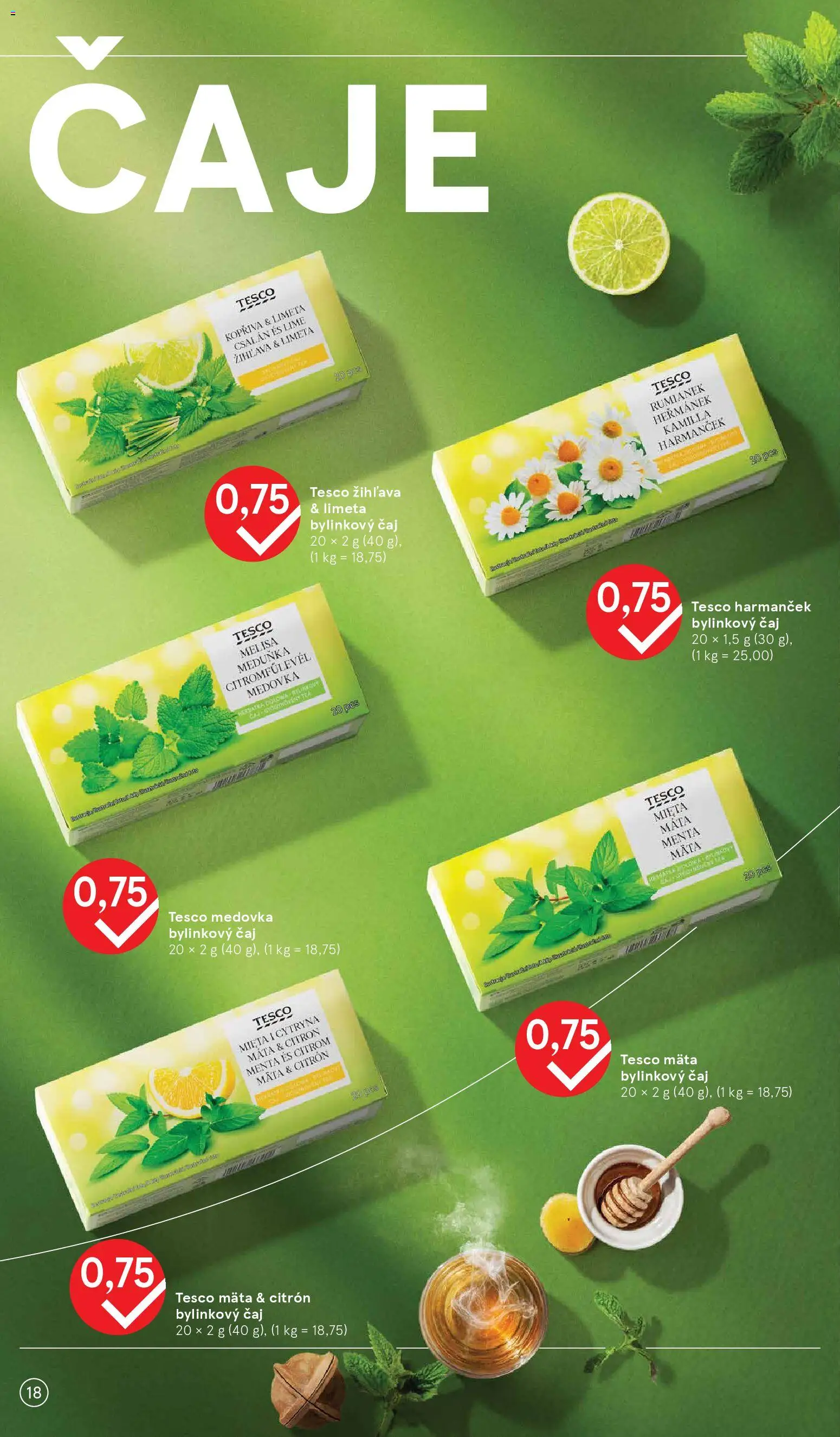 Nové Tesco akcie – leták je platný od 07.01.2026 | Strana: 18 | Produkty: Čaj